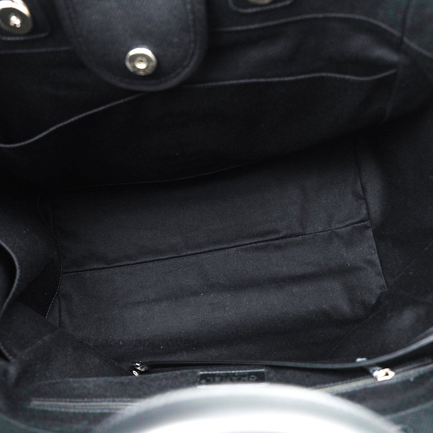 Chanel Large Deauville Black Canvas Imitation Pearl 20S