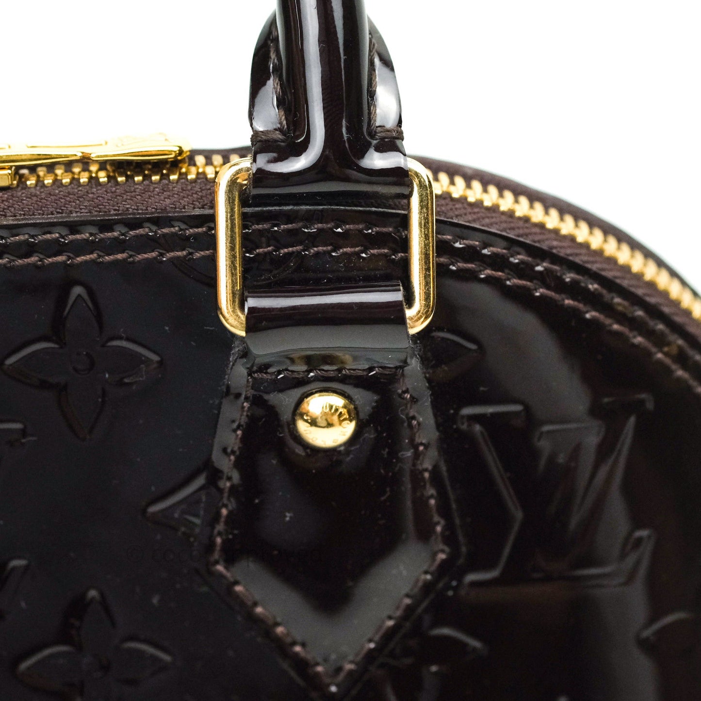 Louis Vuitton Alma BB Dark Purple Monogram Vernis Leather