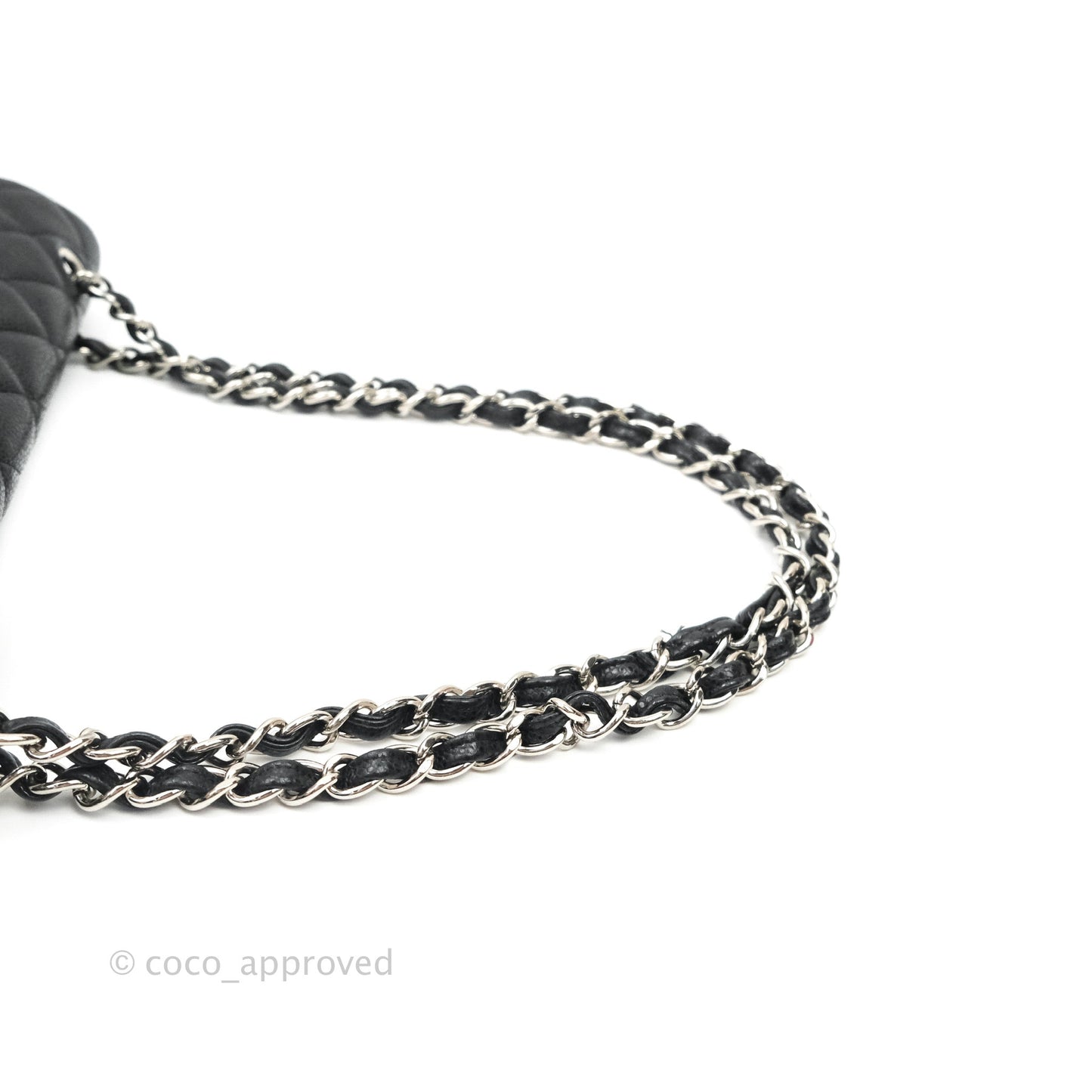 Chanel Single Flap Maxi Caviar Black Silver Hardware
