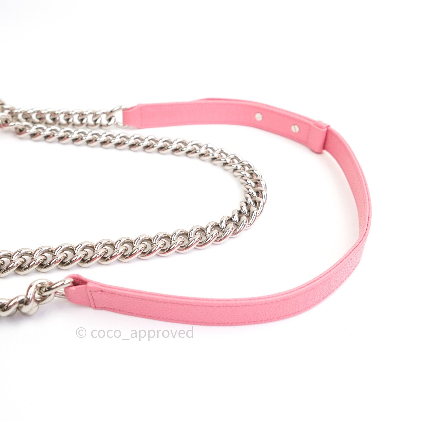 Chanel Small Boy Quilted Pink Caviar Silver Hardware