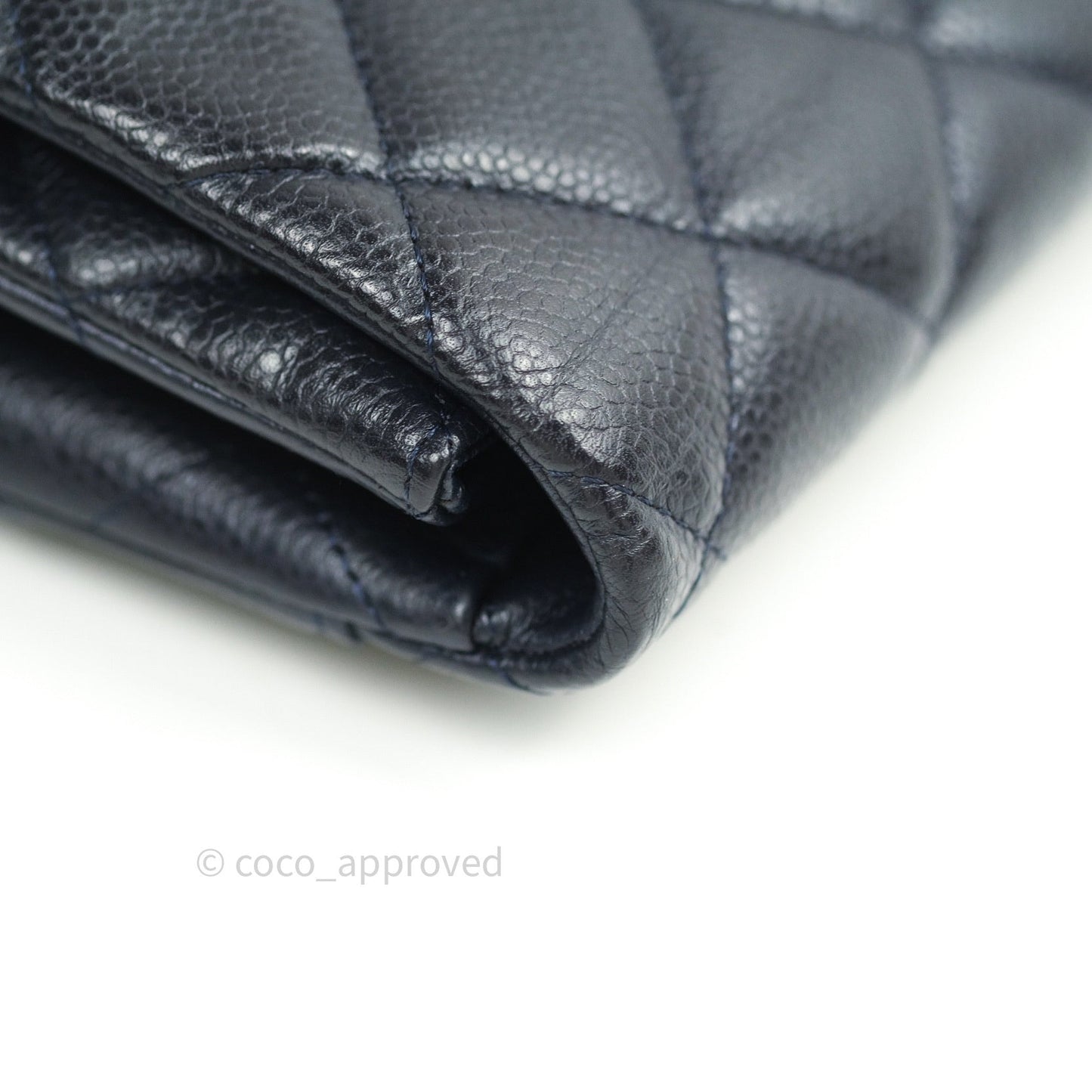 Chanel Quilted Clutch with Chain Dark Navy Caviar Silver Hardware