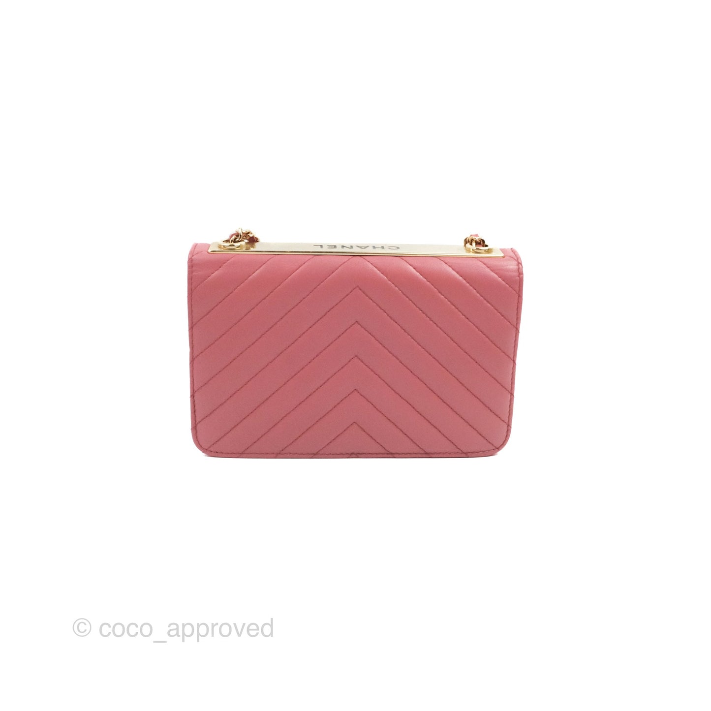 Chanel Trendy CC Chevron WOC Dark Pink Lambskin Gold Hardware