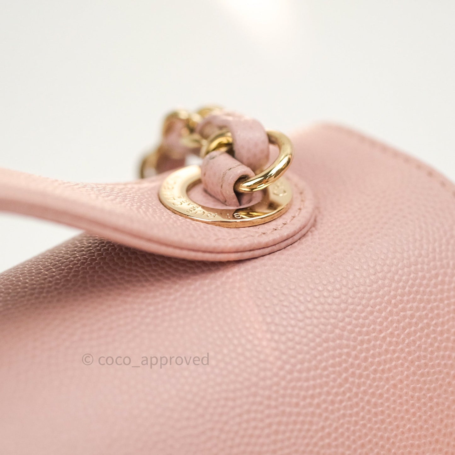 Chanel Quilted Medium Business Affinity Flap Light Pink Light Gold Hardware
