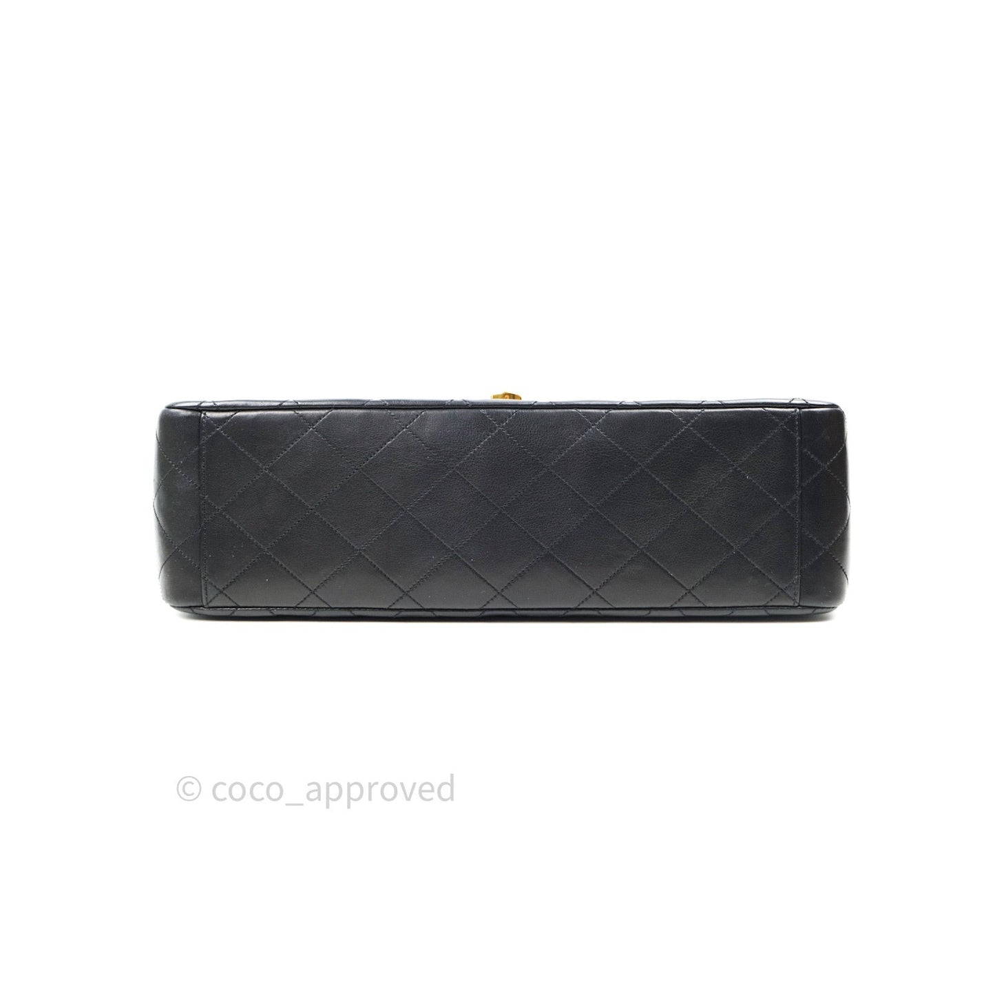 Chanel Vintage XL Jumbo Single Flap Black Lambskin 24K Gold Hardware