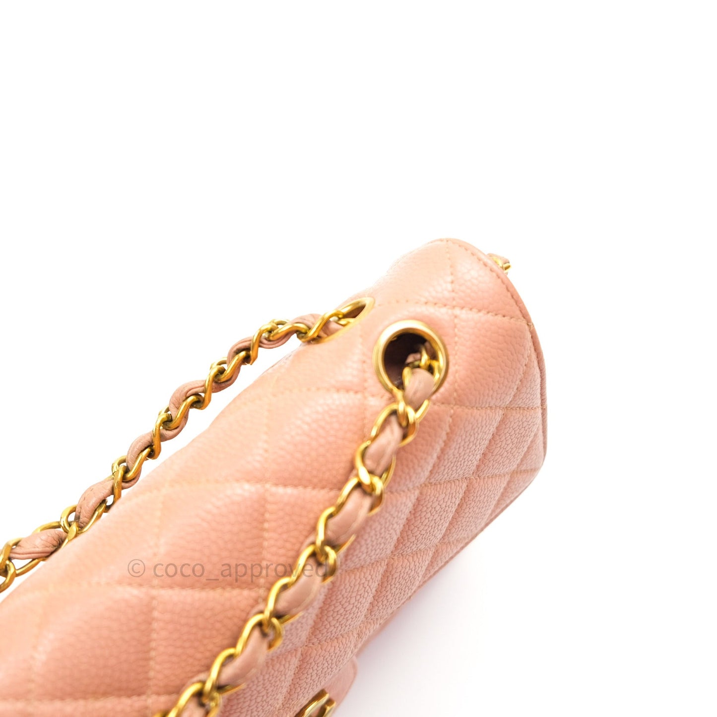Chanel Vintage Classic Double Flap S/M Small Peach Beige 24K Gold Hardware