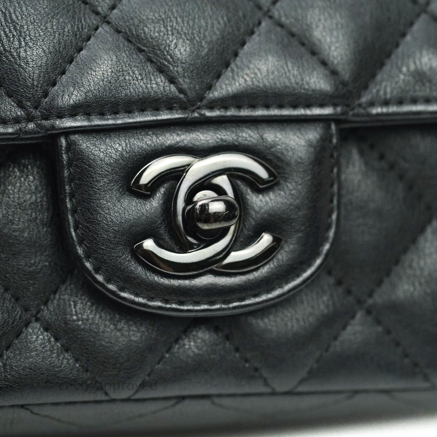 Chanel Quilted Mini Rectangular Flap So Black Crumpled Calfskin