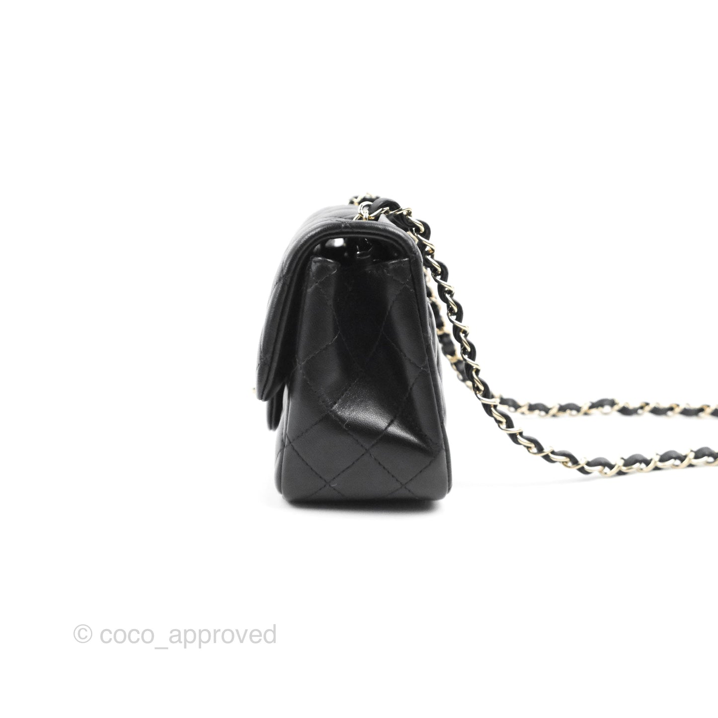 Chanel Mini Square Black Lambskin Gold Hardware