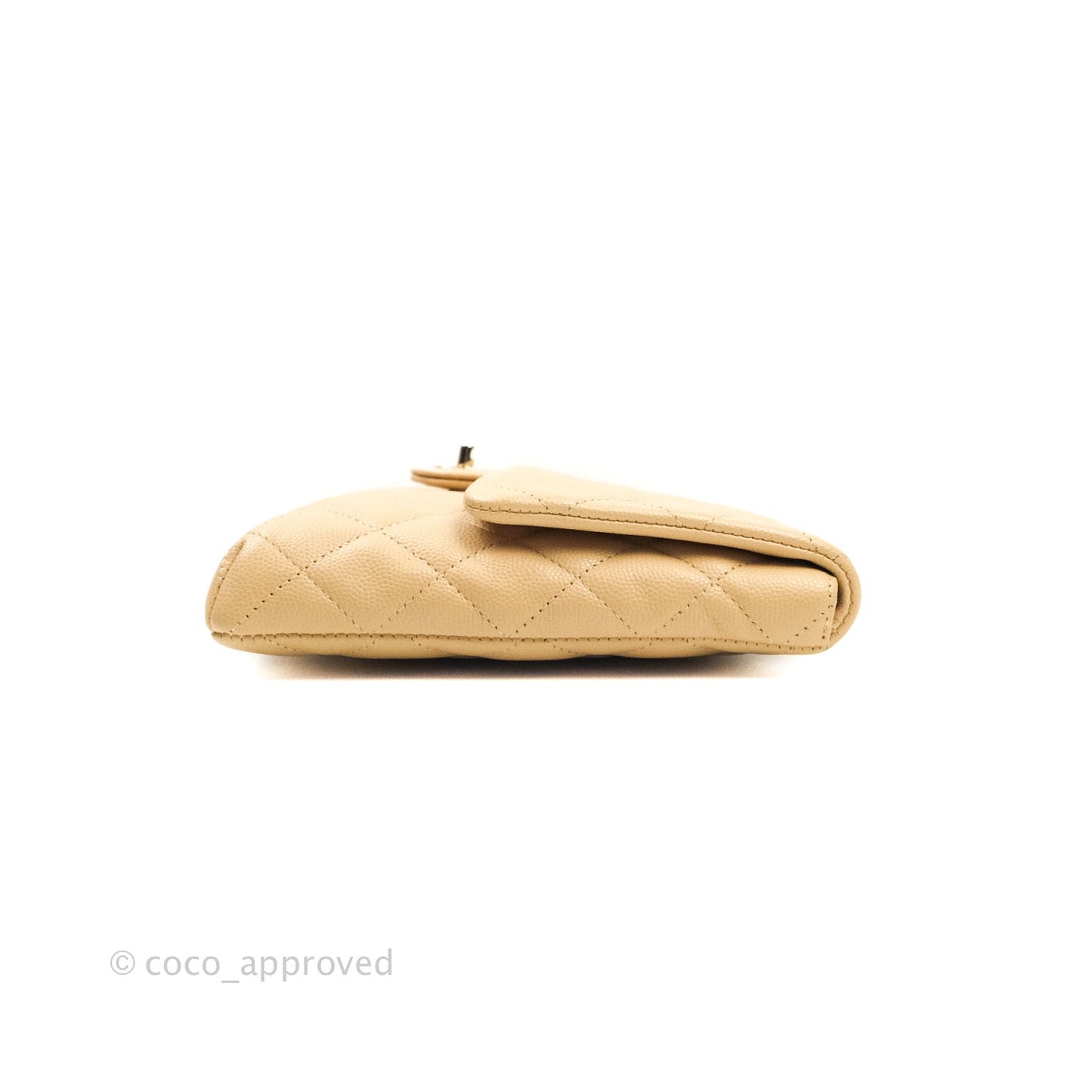 Chanel Timeless Clutch Beige Caviar Gold Hardware