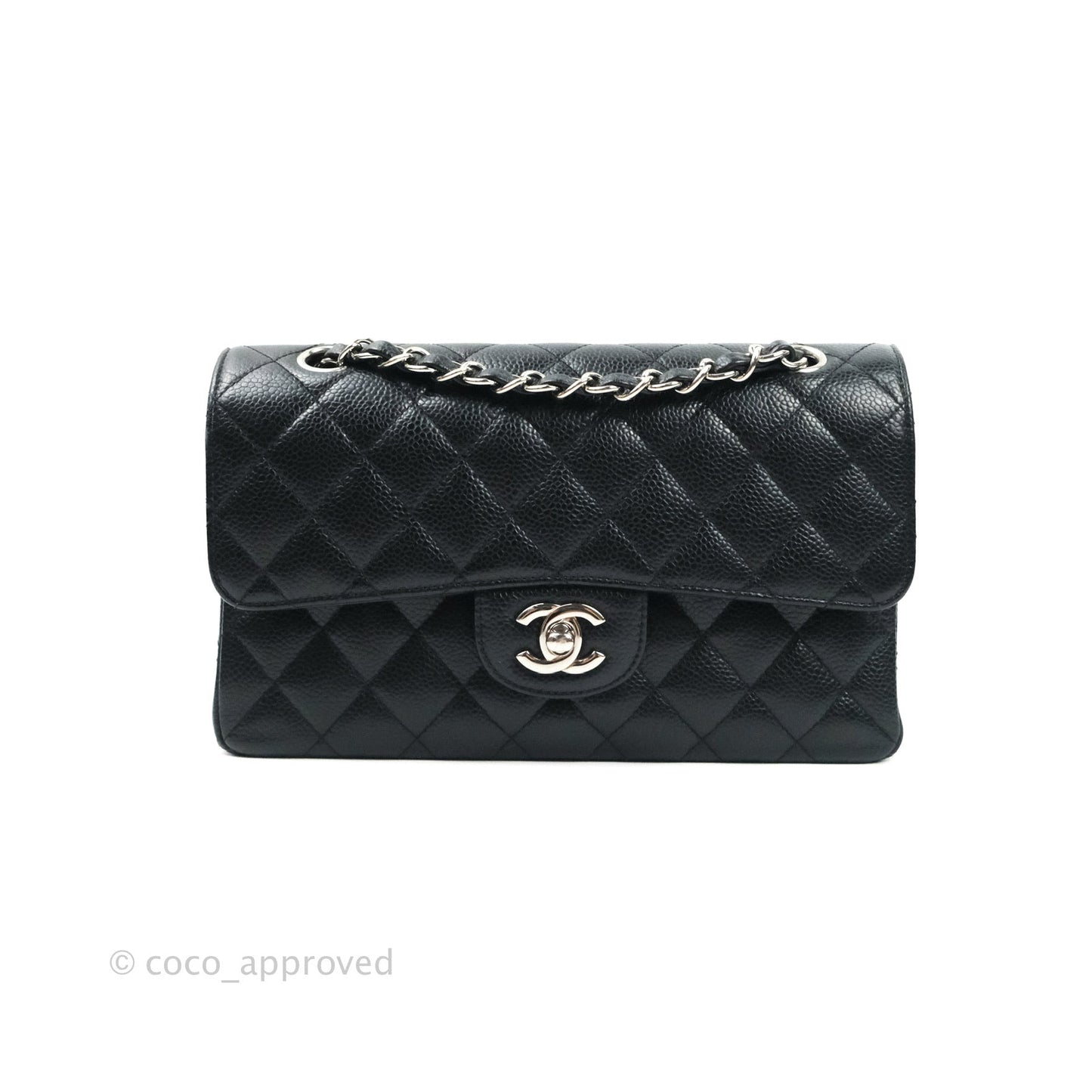 Chanel Classic Small S/M Flap Black Caviar Silver Hardware