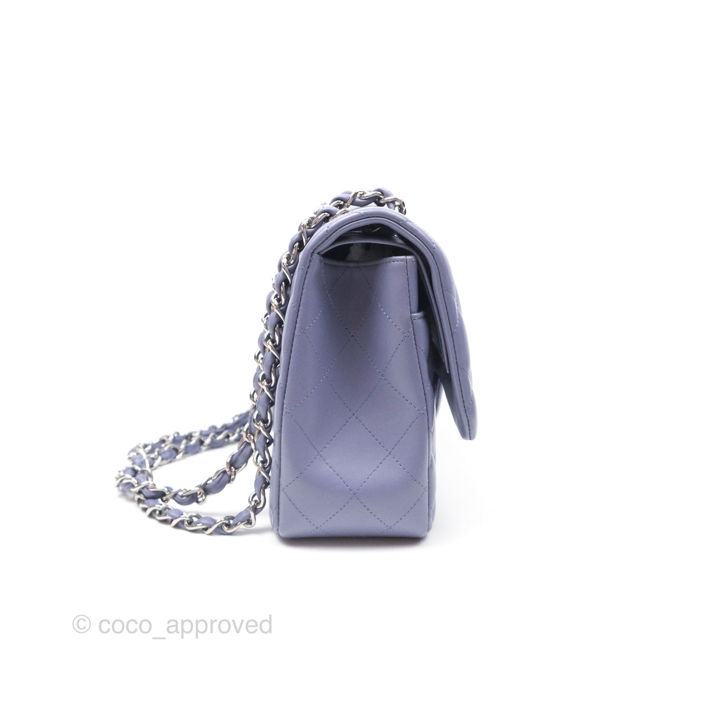 Chanel Jumbo Double Flap Lavender Blue Lambskin Silver Hardware⁣⁣