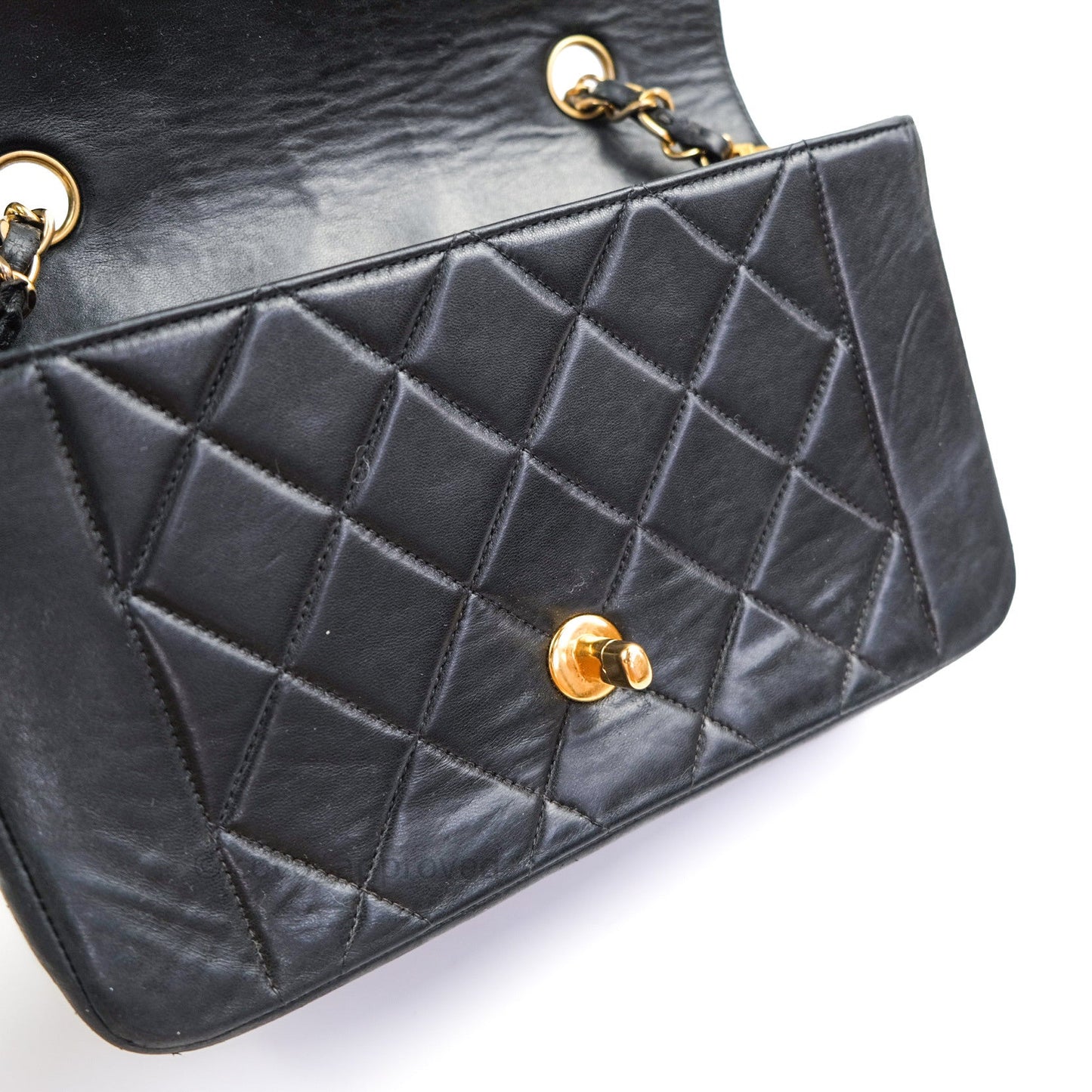 Chanel Black Quilted Lambskin Small Vintage Classic Diana Flap Bag