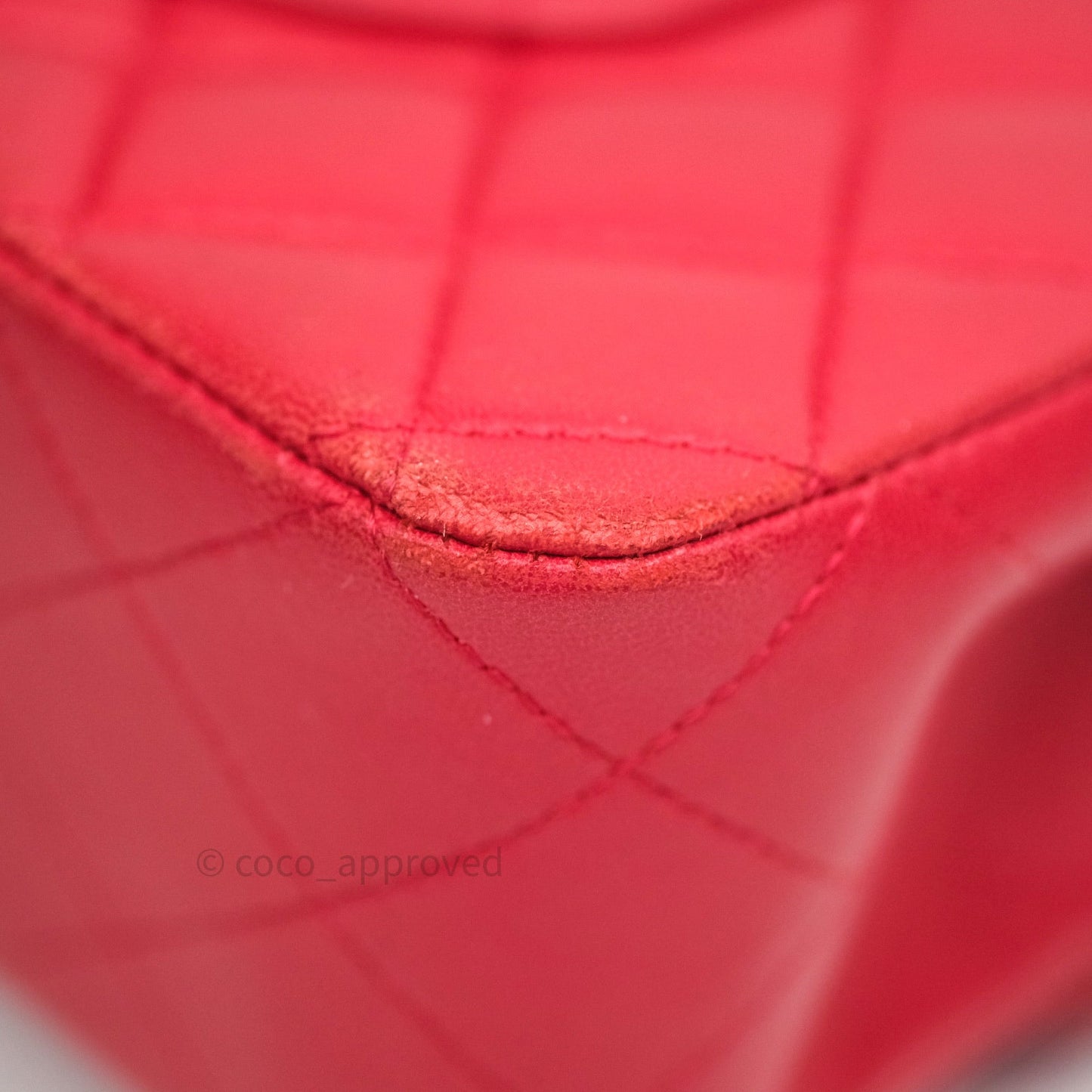 Chanel Classic M/L Medium Double Flap Bag Red Lambskin Silver Hardware