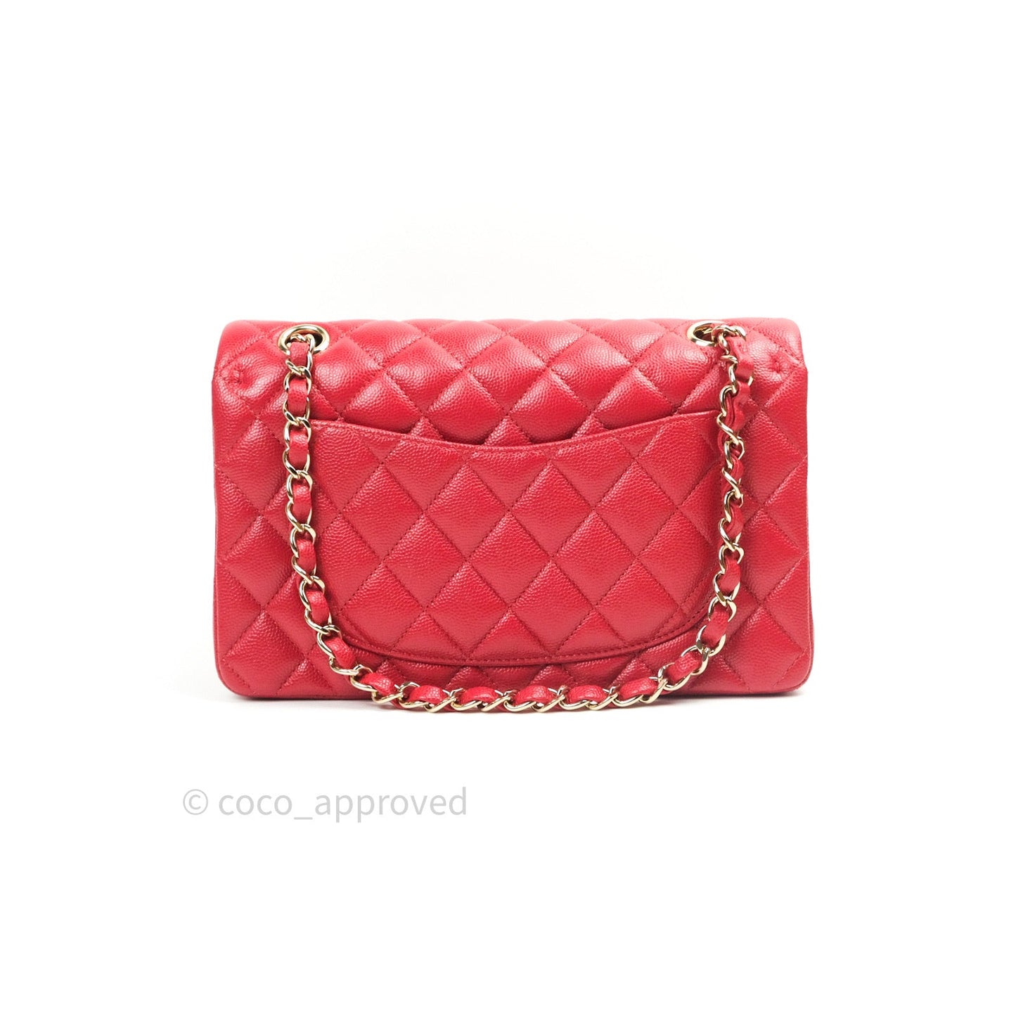 Chanel Classic Small S/M Flap Red Caviar Gold Hardware 19B