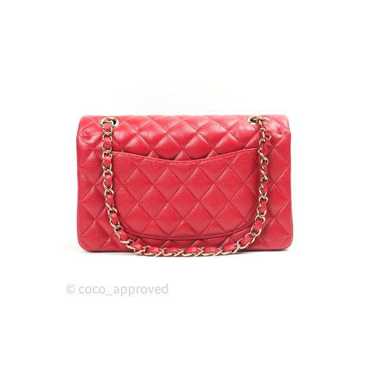 Chanel Classic Small S/M Flap Red Caviar Gold Hardware 19B