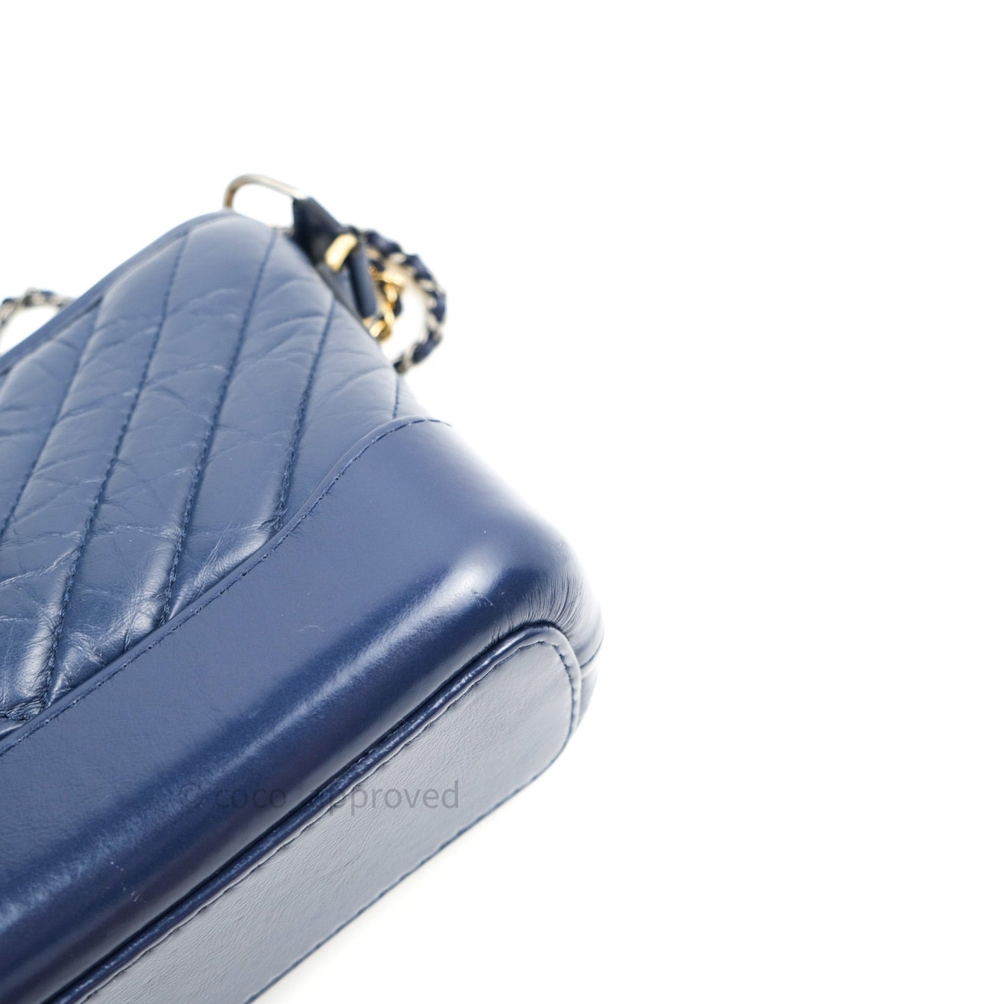 Chanel Chevron Small Gabrielle Hobo Navy Aged Calfskin Mixed Hardware