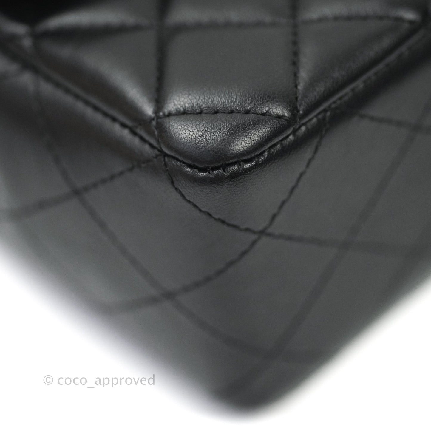 Chanel Quilted Mini Rectangular Black Lambskin Silver Hardware