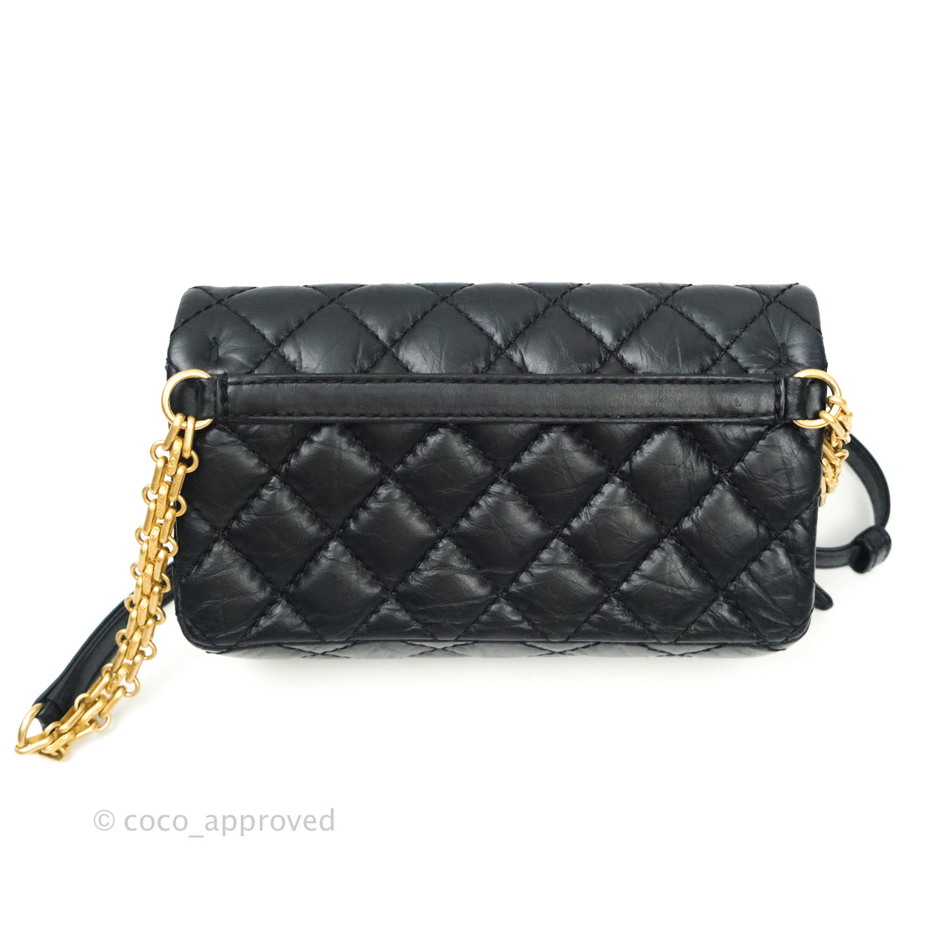 Chanel Reissue 2.55 Aged Calfskin Quilted Chain Waist Bag Black