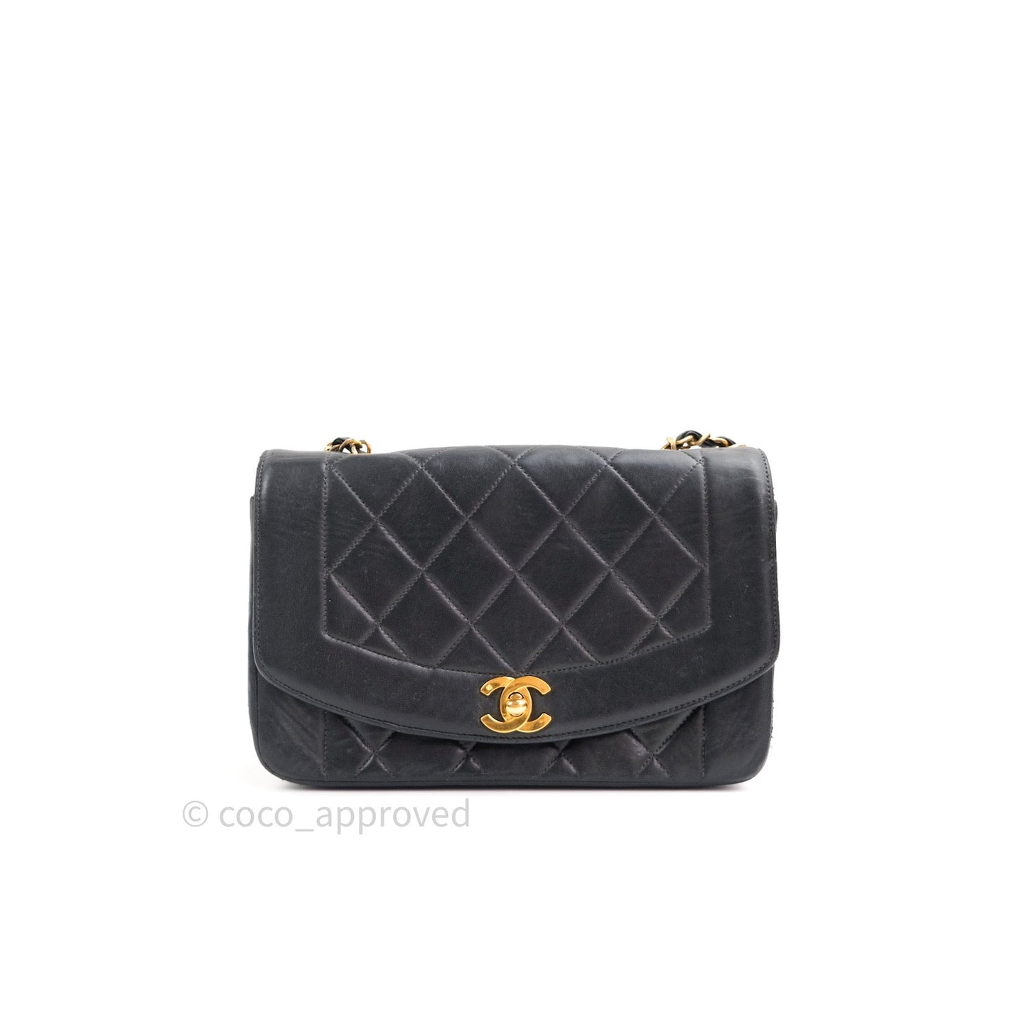 Chanel Black Quilted Lambskin Small Vintage Classic Diana Flap Bag