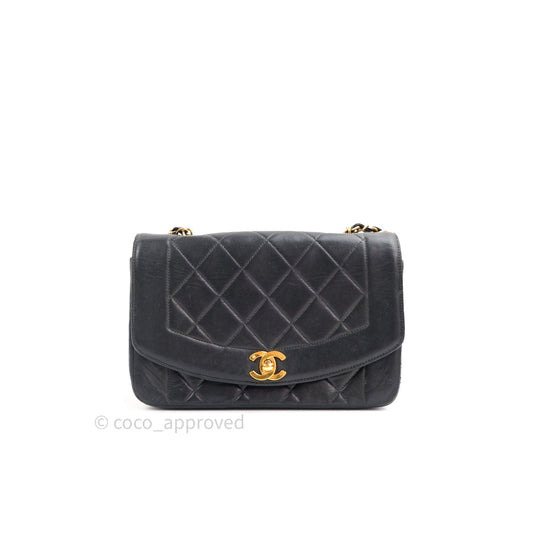 Chanel Black Quilted Lambskin Small Vintage Classic Diana Flap Bag