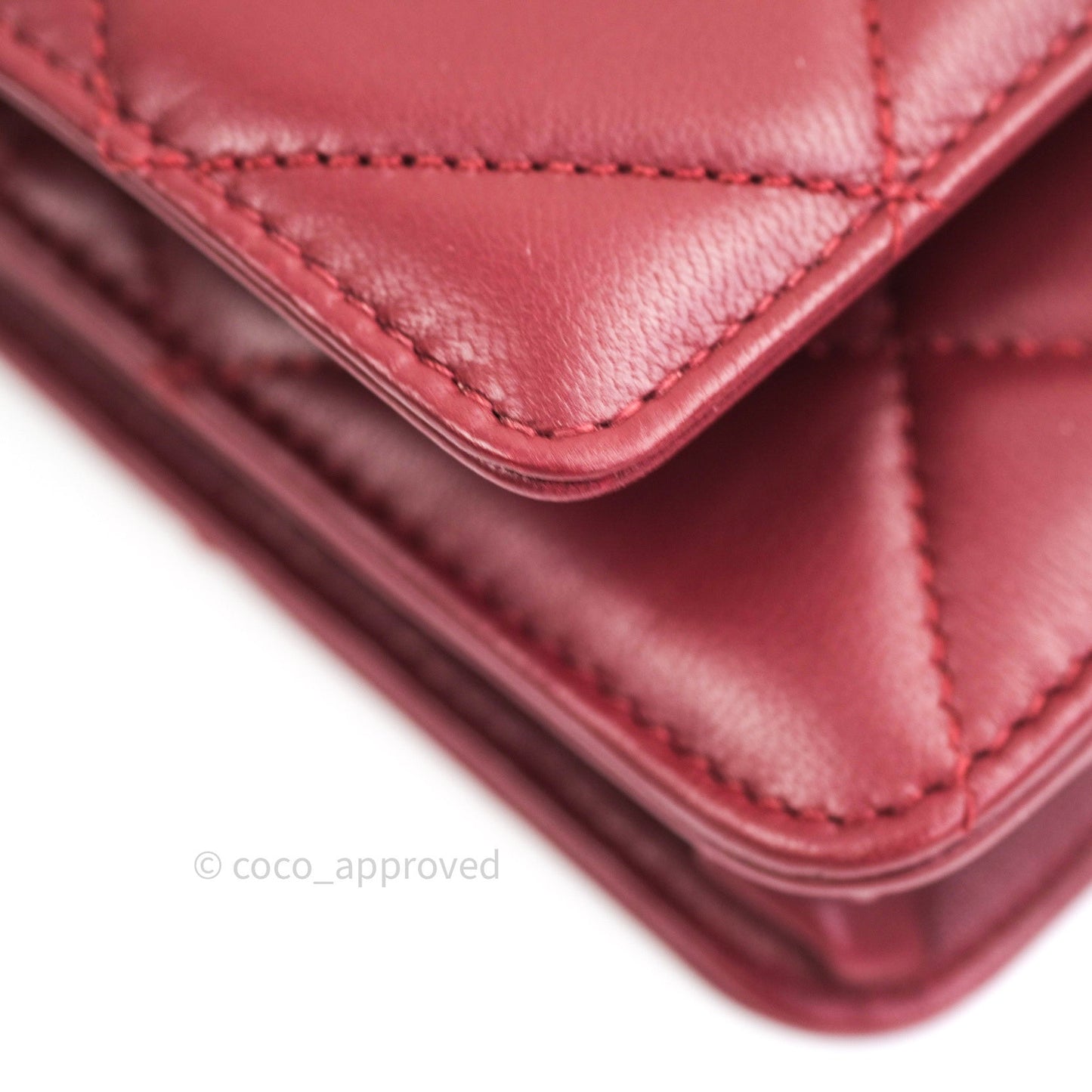 Chanel Trendy CC WOC Wallet on Chain Burgundy Lambskin Gold Hardware