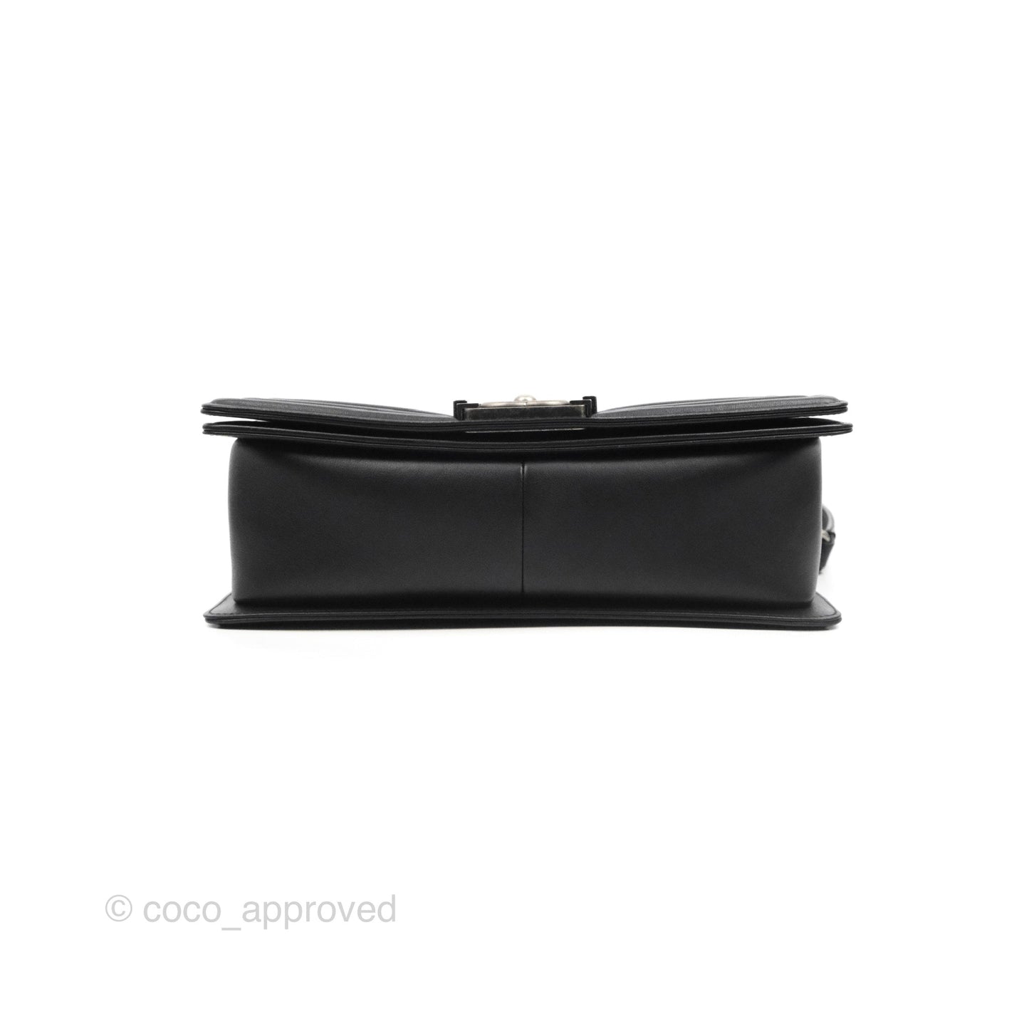 Chanel Quilted Medium Boy Black Calfskin Ruthenium Hardware
