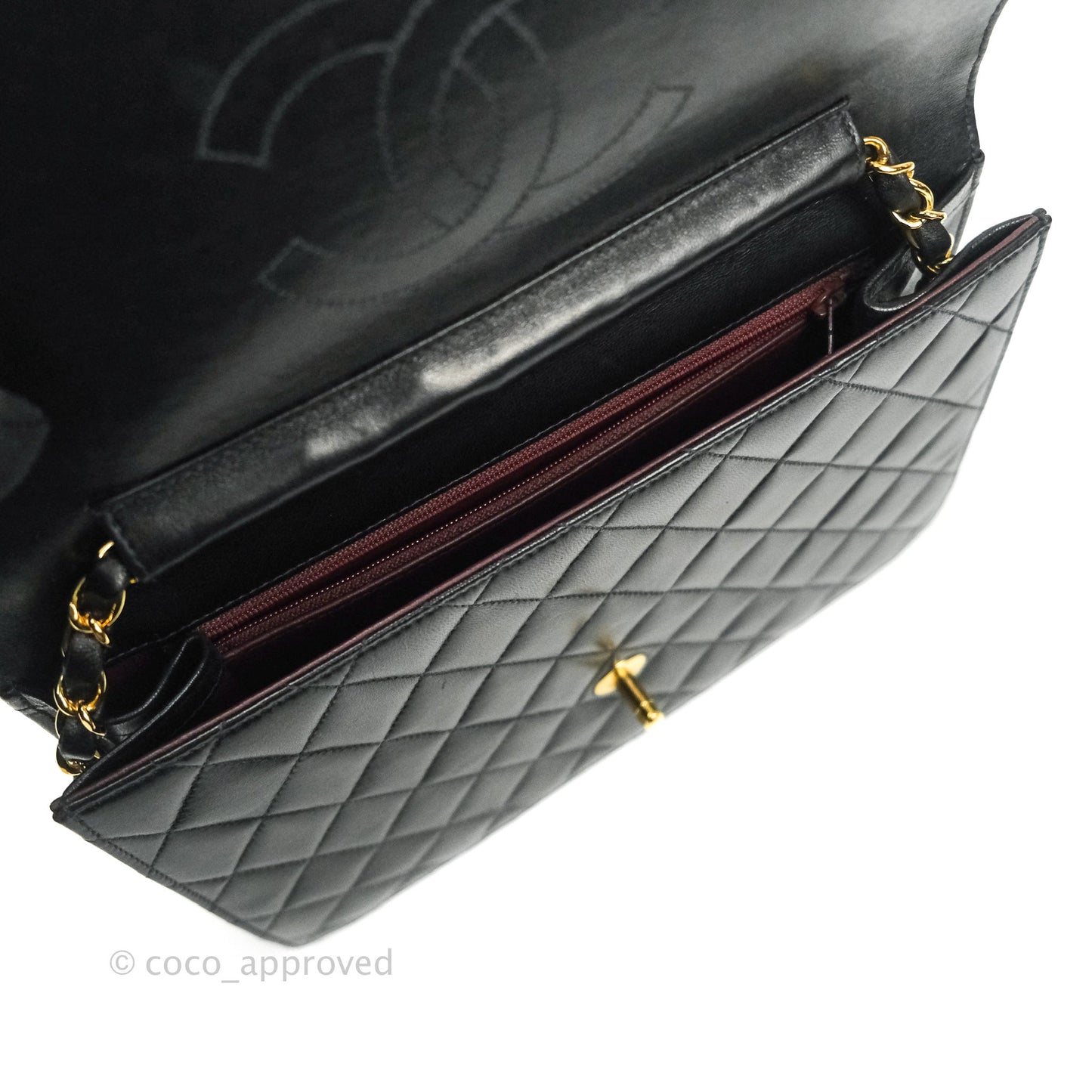 Chanel Vintage Single Flap Black Lambskin Gold Hardware