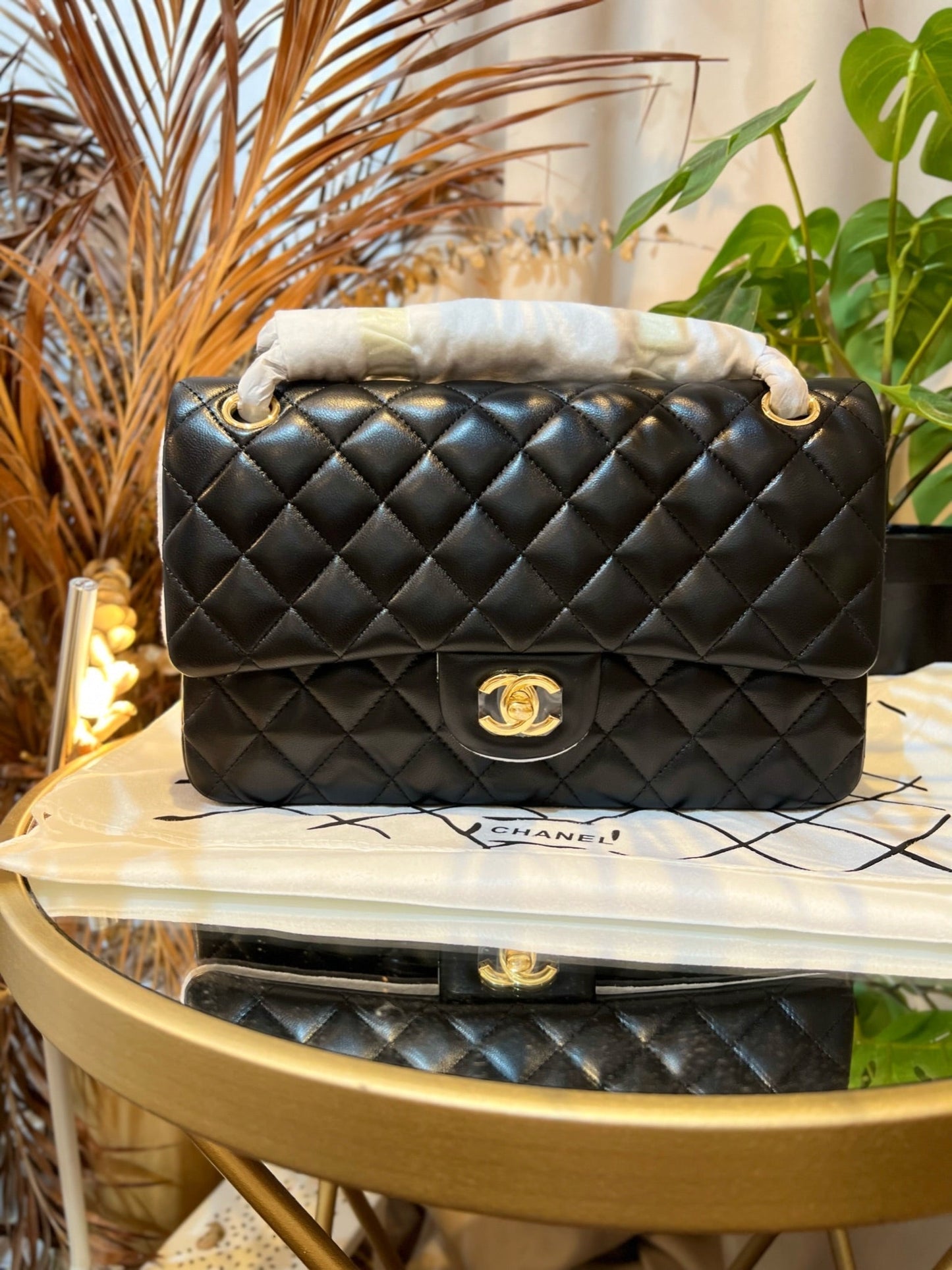 Luxury Chanel Lambskin Quilted Small Double Flap Black