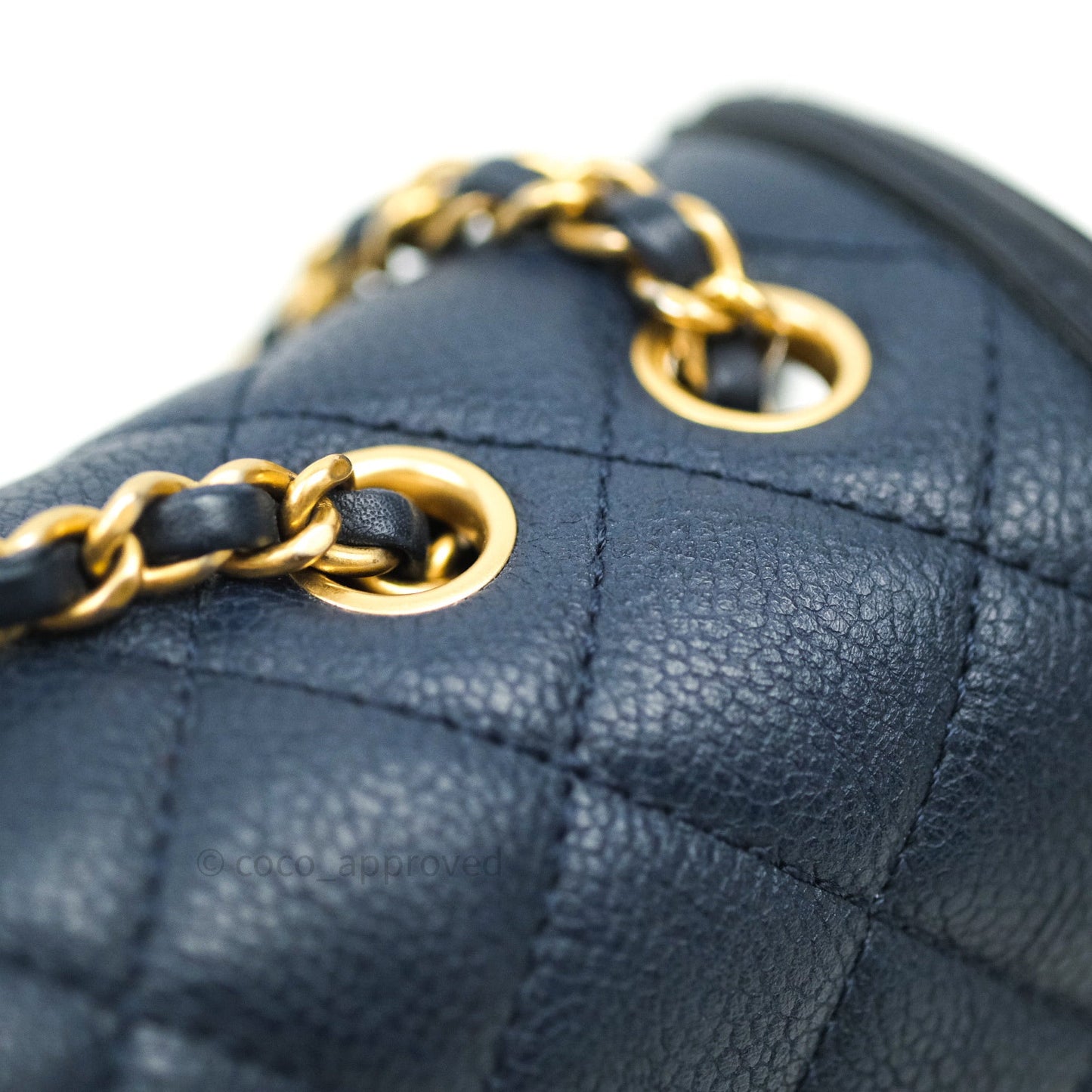Chanel Caviar Quilted Small CC Filigree Flap Navy Black