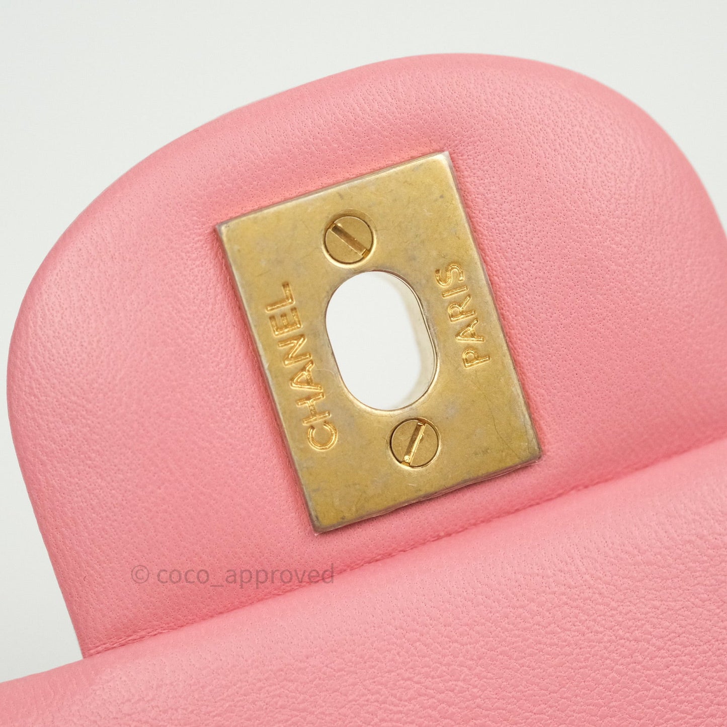 Chanel Quilted Mini Rectangular Pink Lambskin Gold Hardware