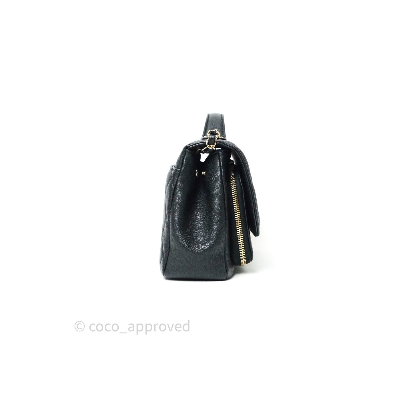 Chanel Quilted Medium Business Affinity Flap Black Caviar Light Gold Hardware