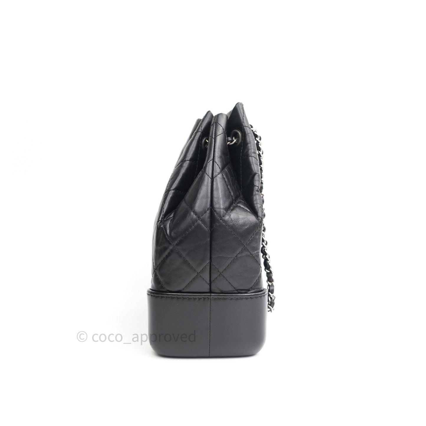 Chanel Gabrielle Backpack Black Aged Calfskin Small Black Mixed Hardware