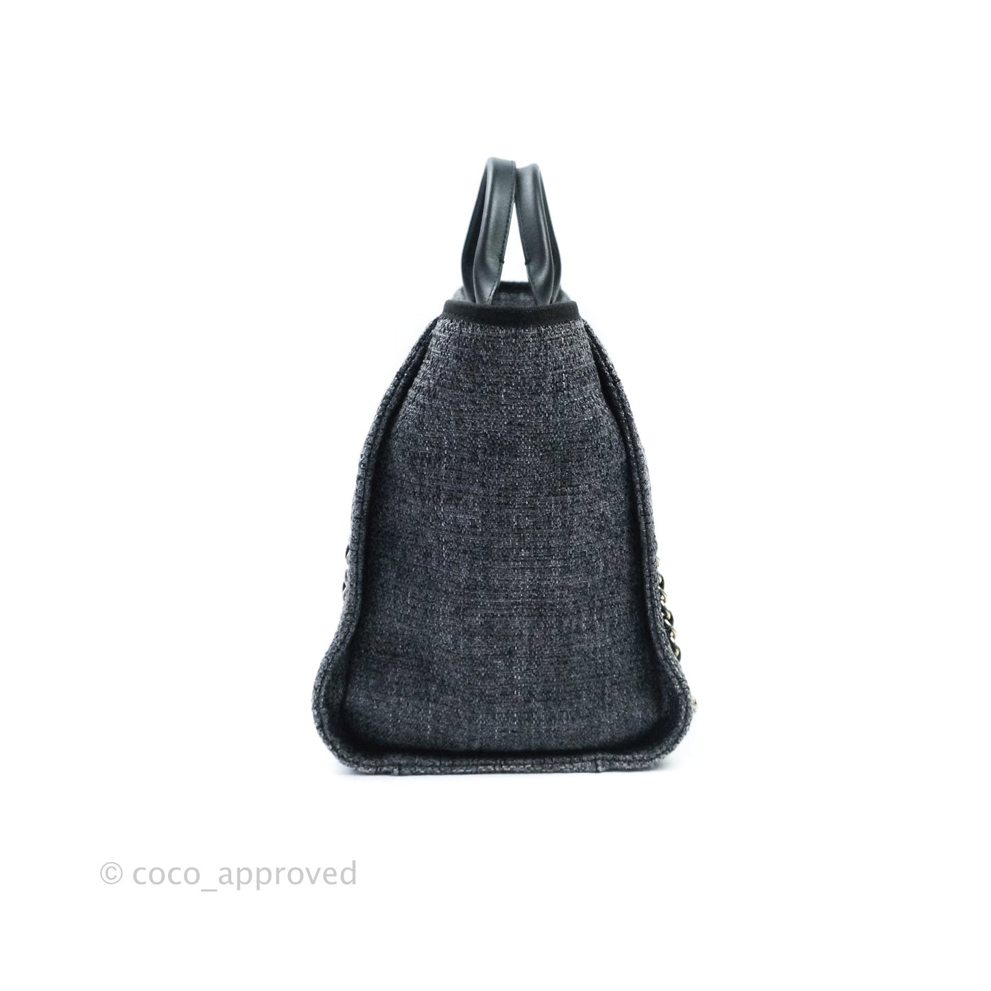 Chanel Large Deauville Charcoal Grey Canvas