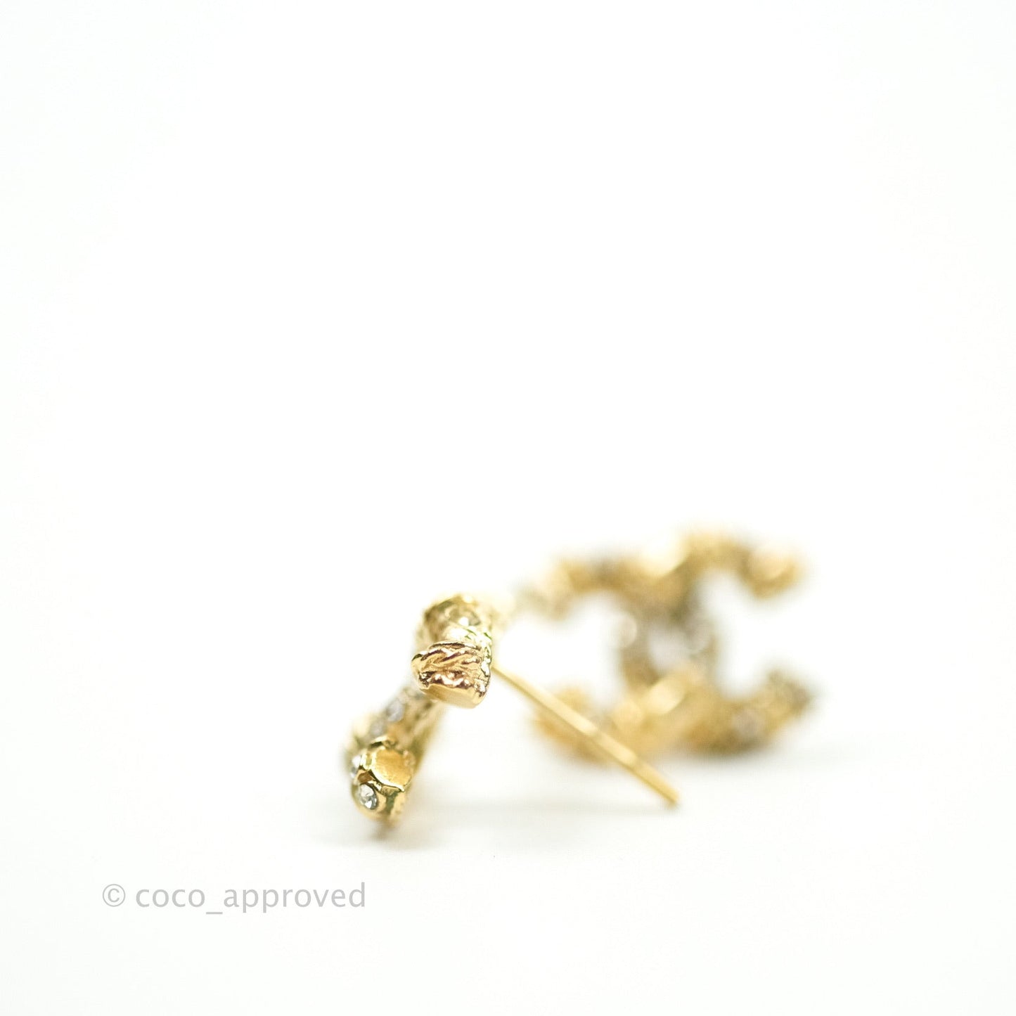 Chanel CC Earrings Gold Tone