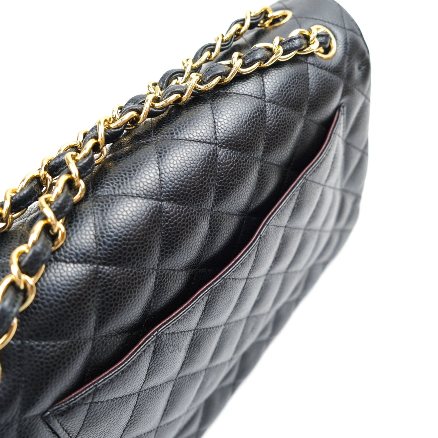 Chanel Jumbo Double Flap Black Caviar Gold Hardware⁣⁣