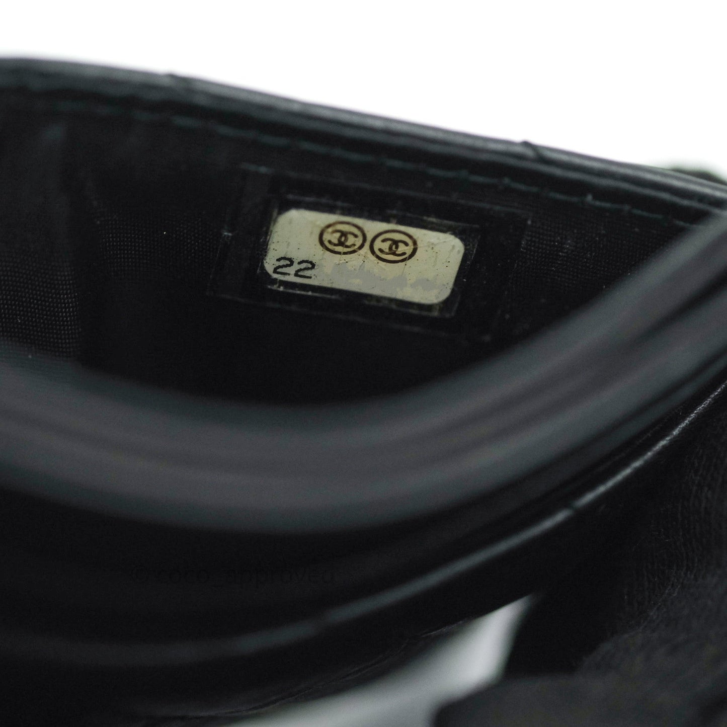 Chanel Black Chevron Classic Calfskin Flat Card Holder Gold Hardware