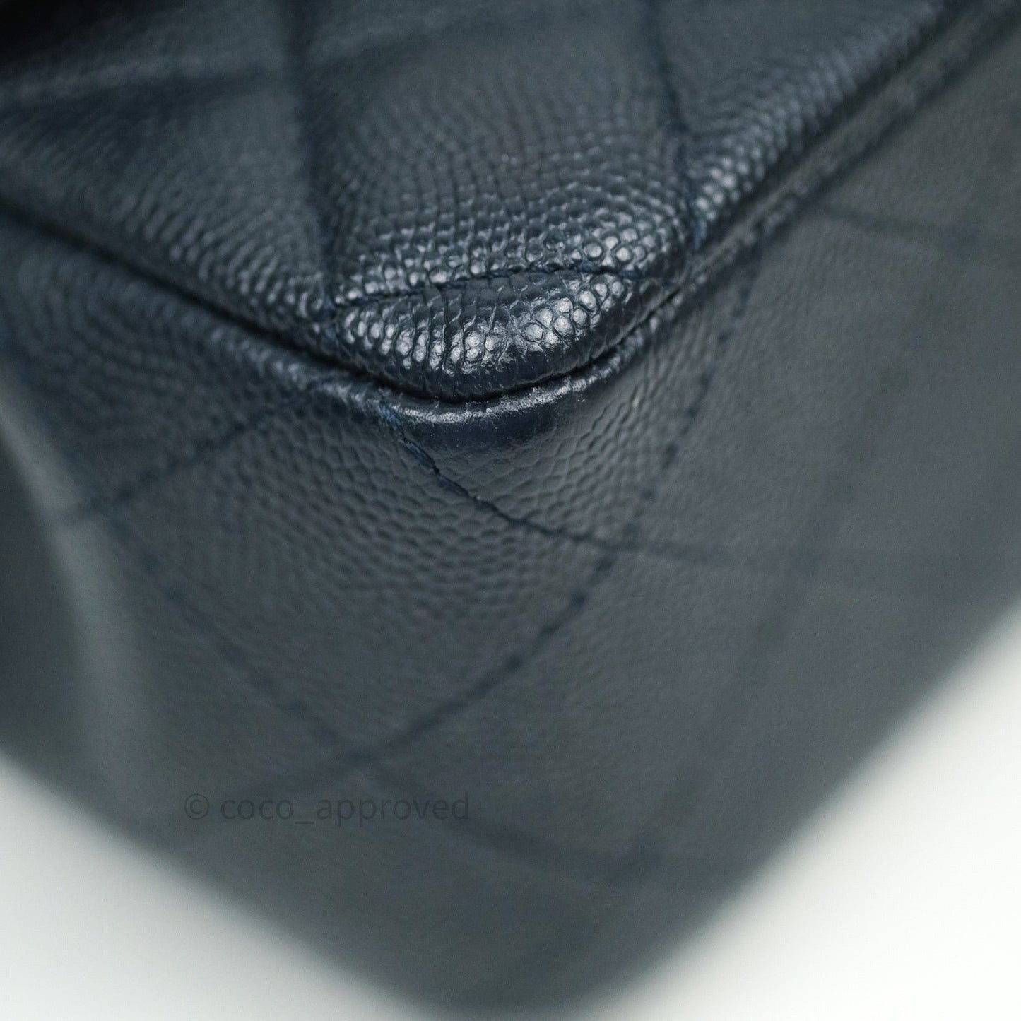 Chanel Quilted Mini Rectangular Navy Caviar Silver Hardware