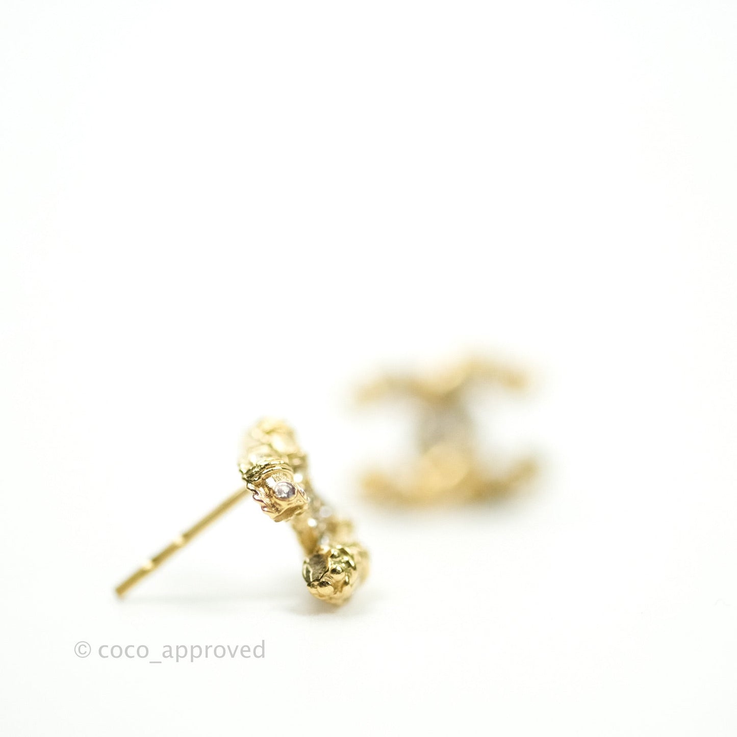 Chanel CC Earrings Gold Tone
