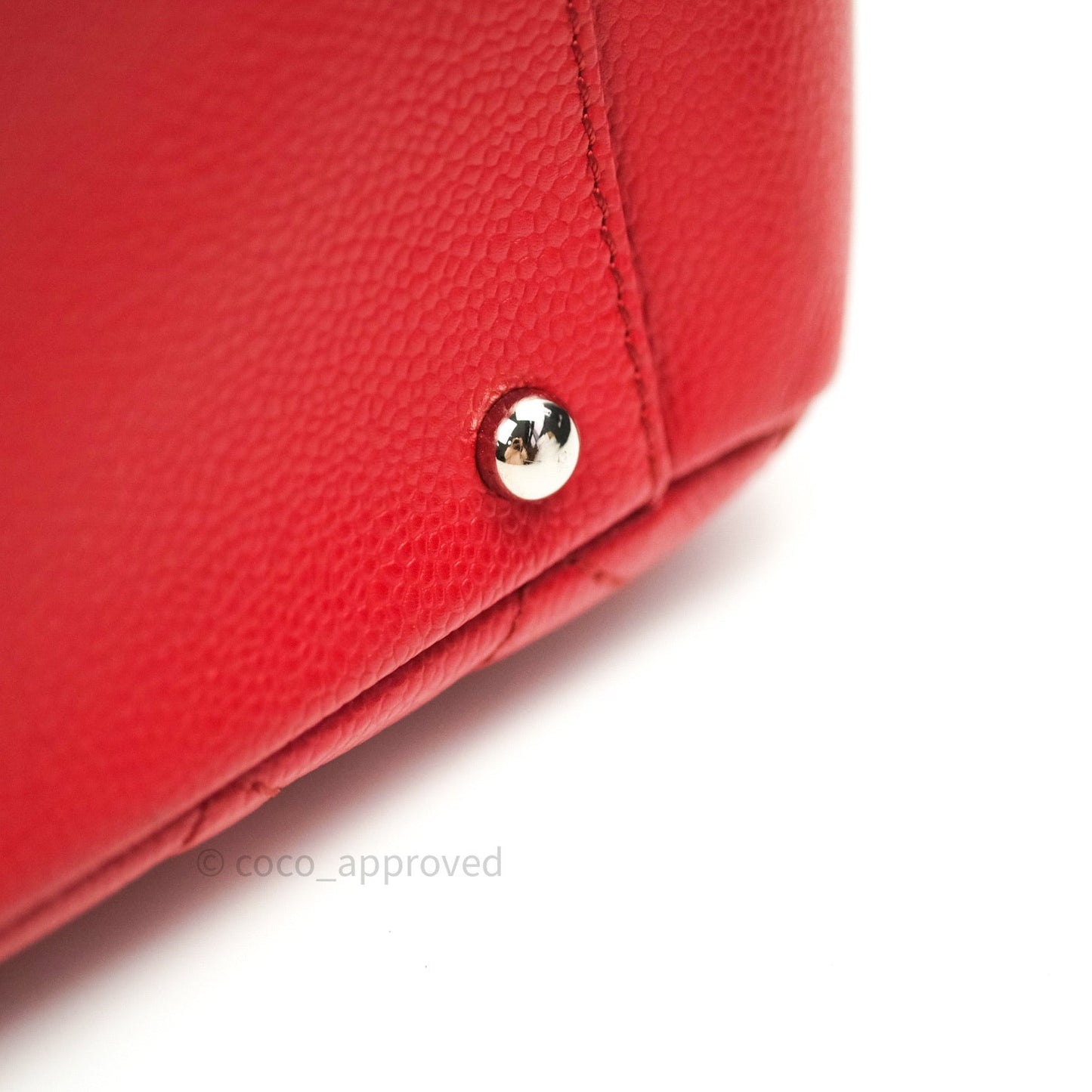 Chanel XL Grand Shopping Tote GST Red Caviar Silver Hardware