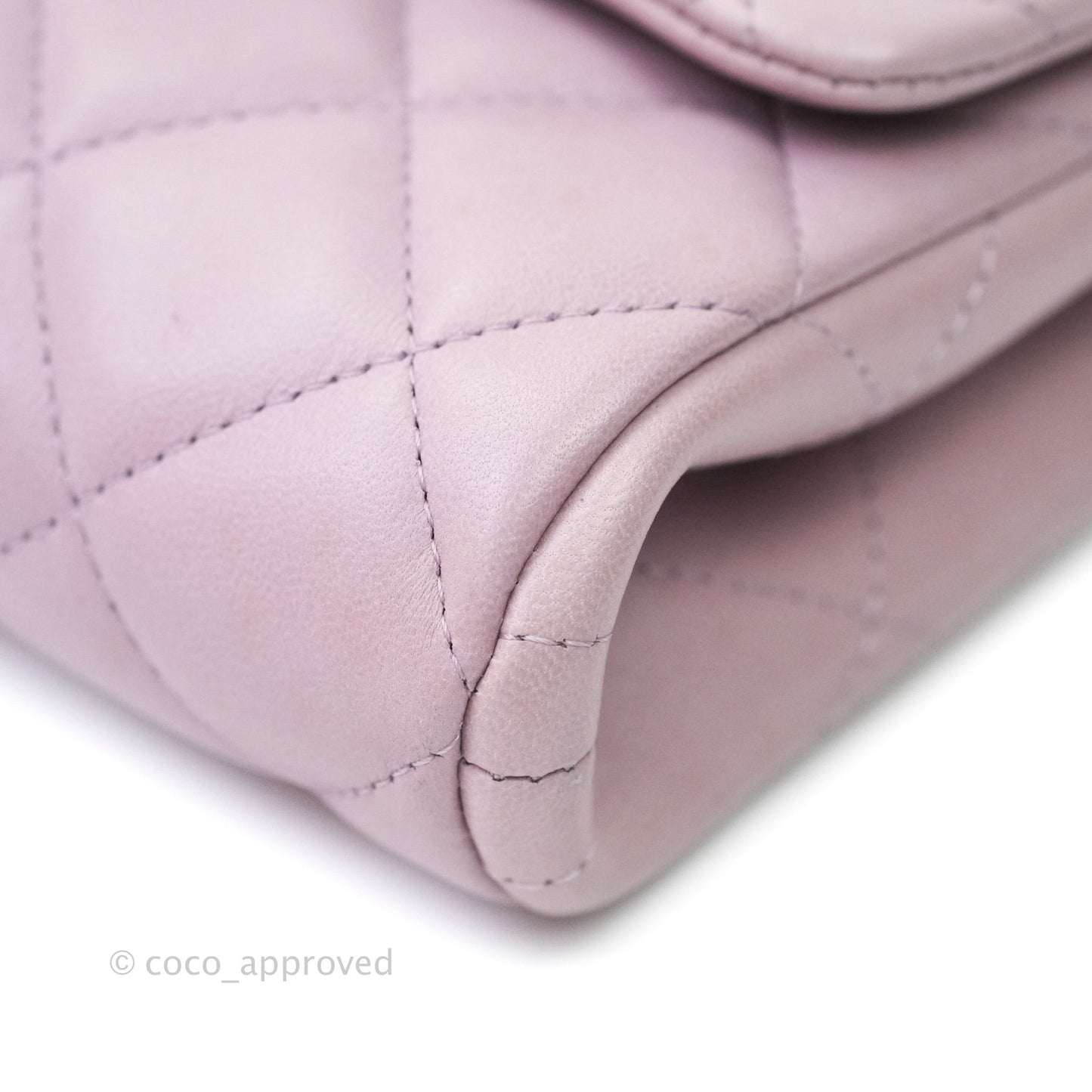 Chanel Quilted Clutch with Chain Lilac Pink Lambskin Silver Hardware