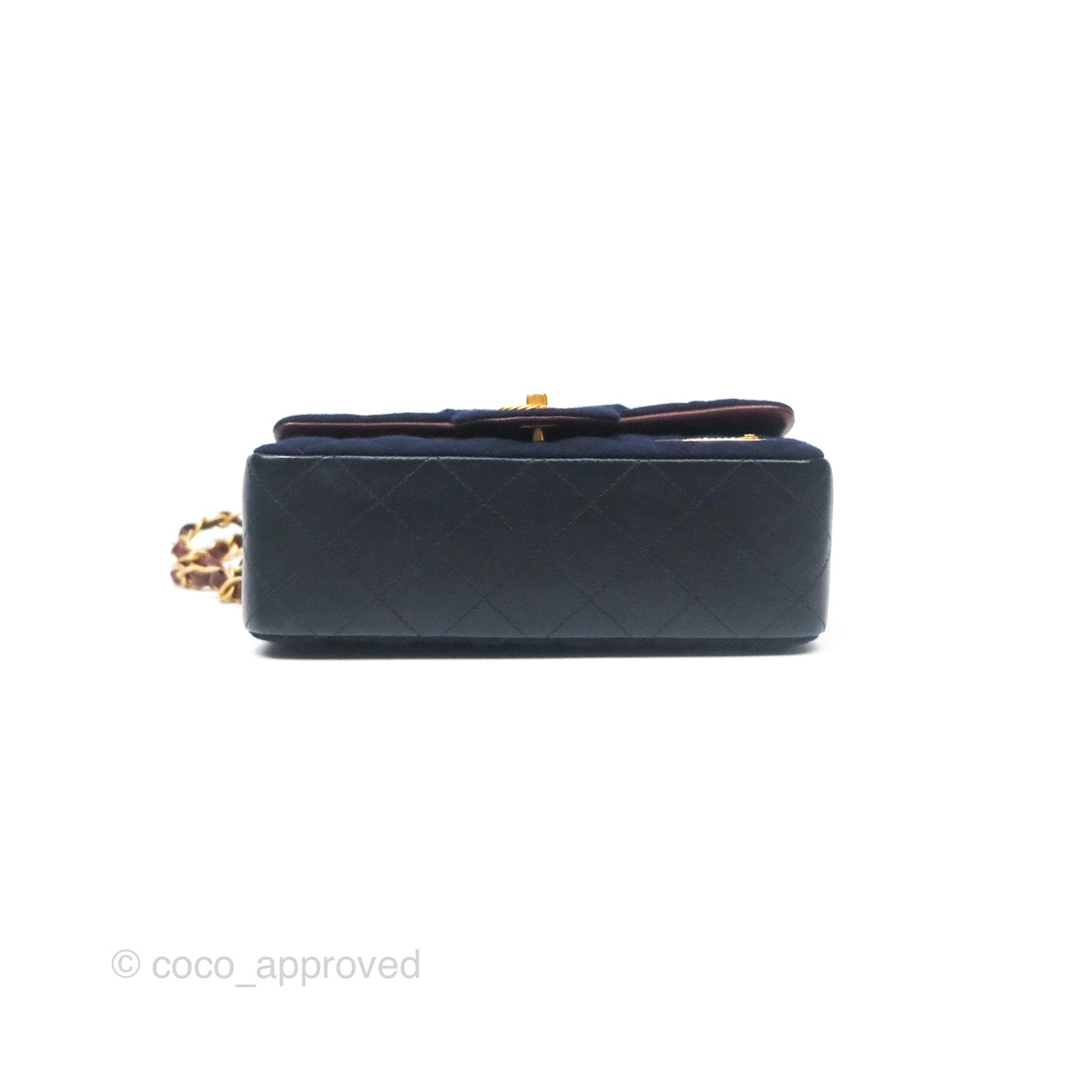 Chanel Paris Hamburg Charms Mini Rectangular Flap Navy Wool Lambskin