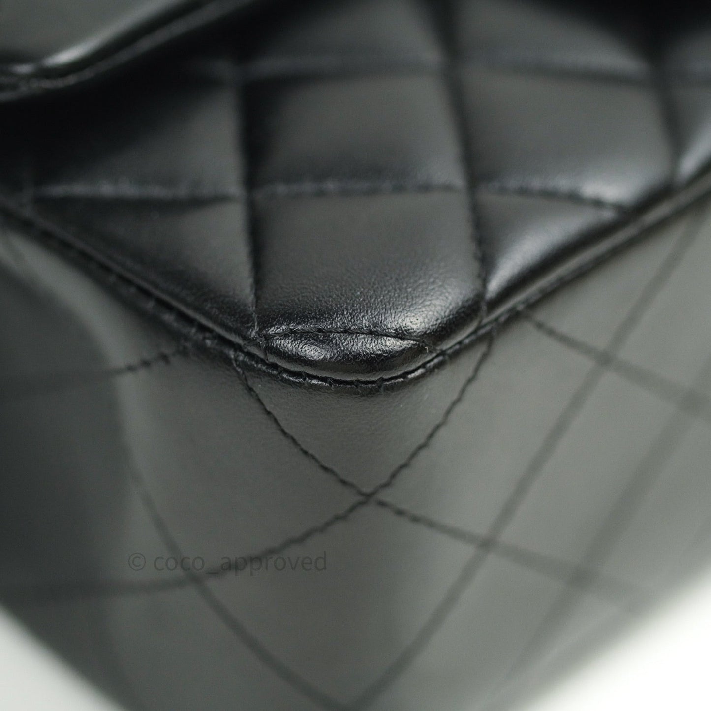 Chanel Quilted Mini Rectangular Black Lambskin Silver Hardware