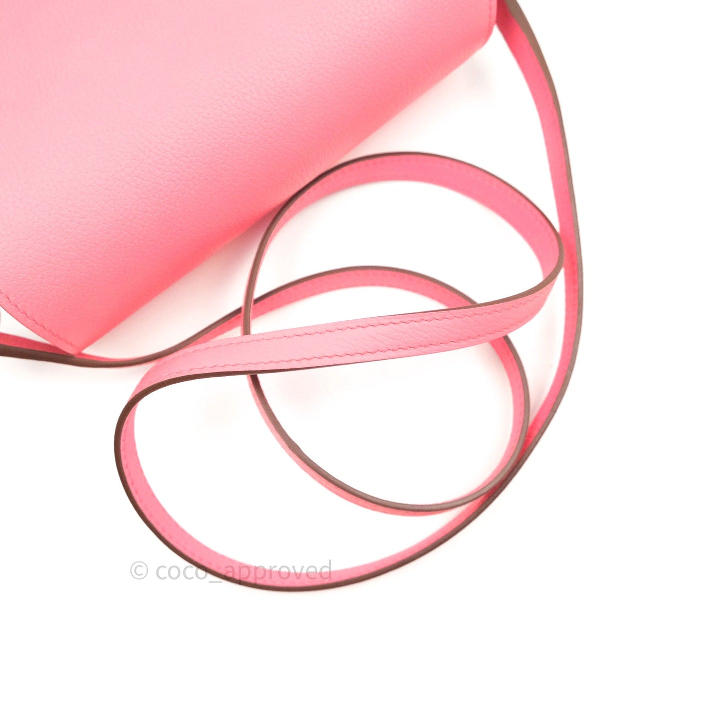Hermès Roulis Mini 18 Rose Azalee Evercolor Palladium Hardware