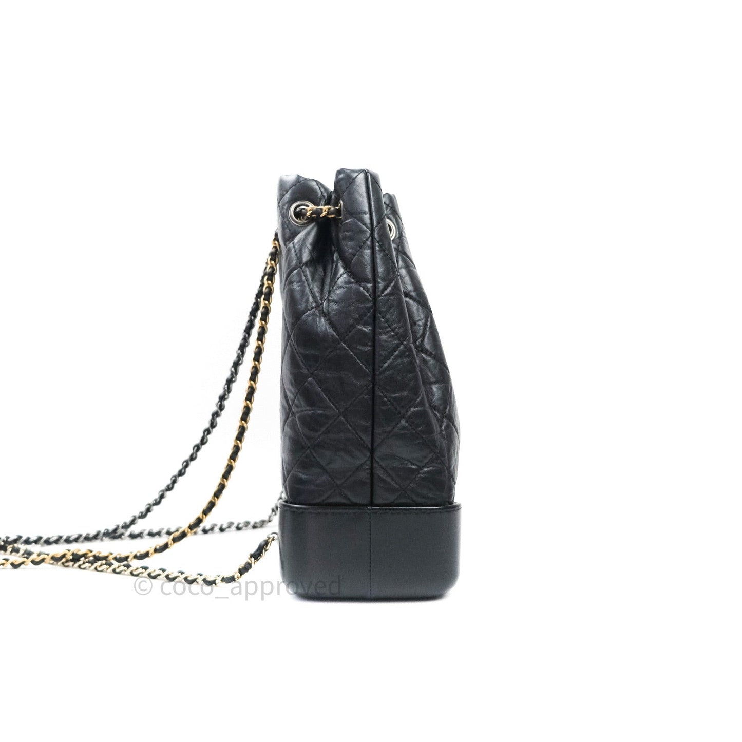 Chanel Gabrielle Backpack Black Aged Calfskin Medium Black