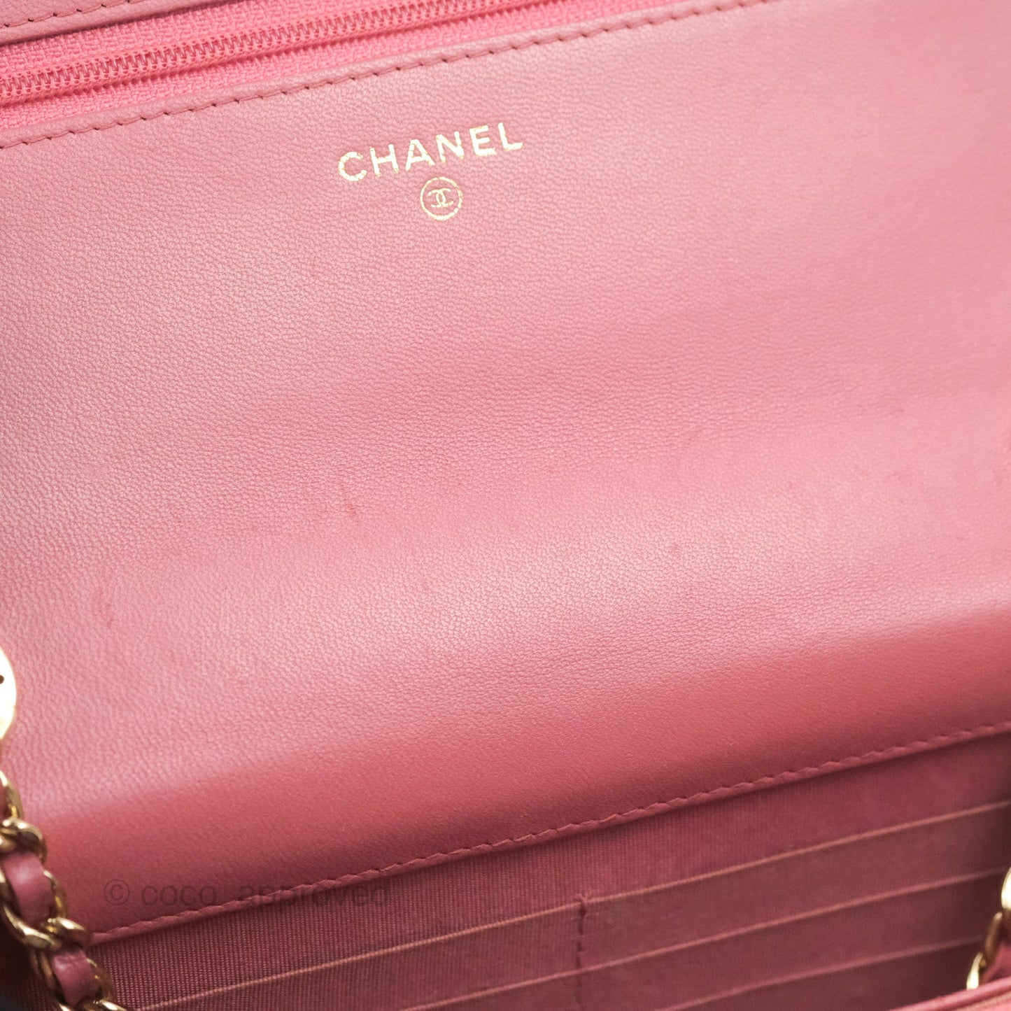Chanel Trendy CC Chevron WOC Dark Pink Lambskin Gold Hardware