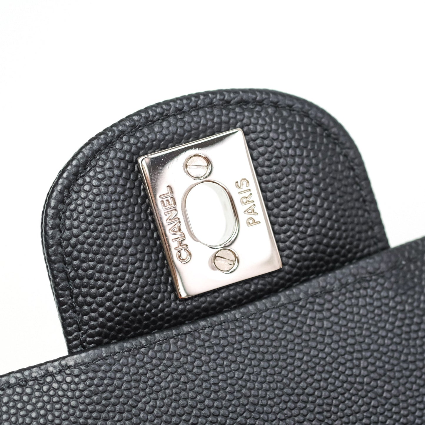 Chanel Quilted Mini Rectangular Black Caviar Silver Hardware 18CC