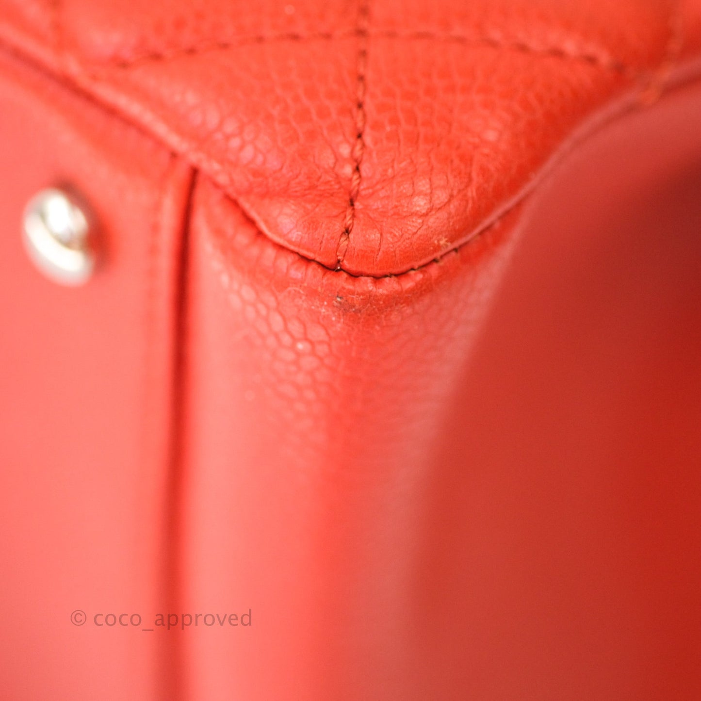 Chanel XL Grand Shopping Tote GST Red Caviar Silver Hardware