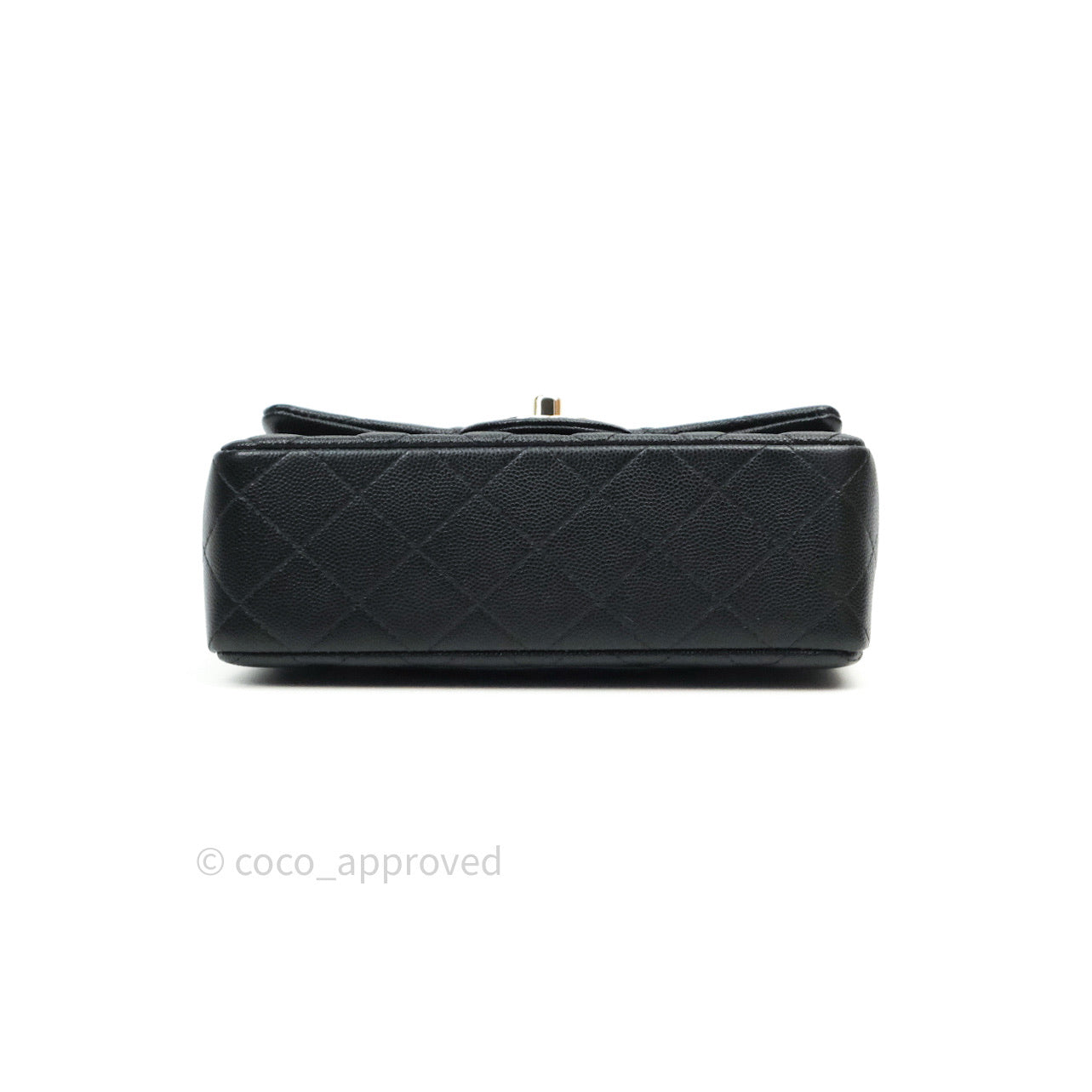 Chanel Quilted Mini Rectangular Black Caviar Gold Hardware 18B