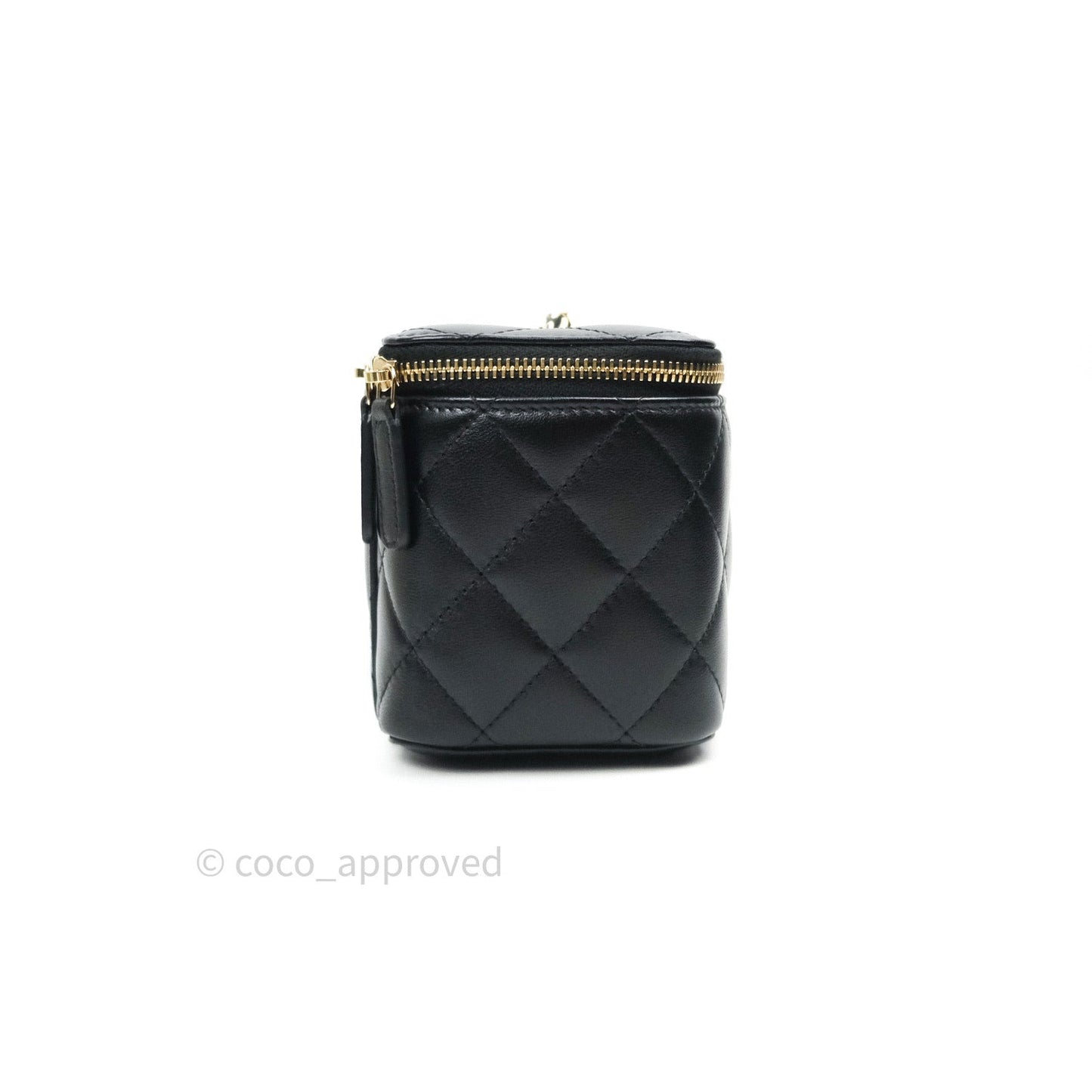 Chanel Vanity Rectangular Classic Black Lambskin Gold Hardware