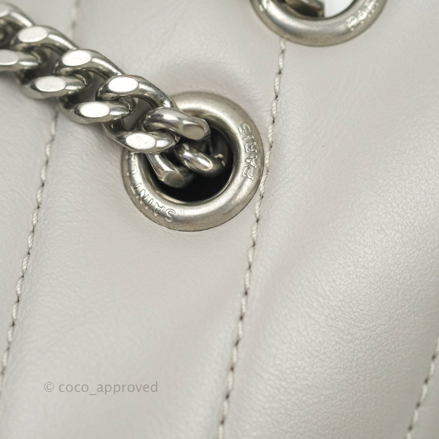 Saint Laurent Loulou Small Bag Light Grey Silver Hardware