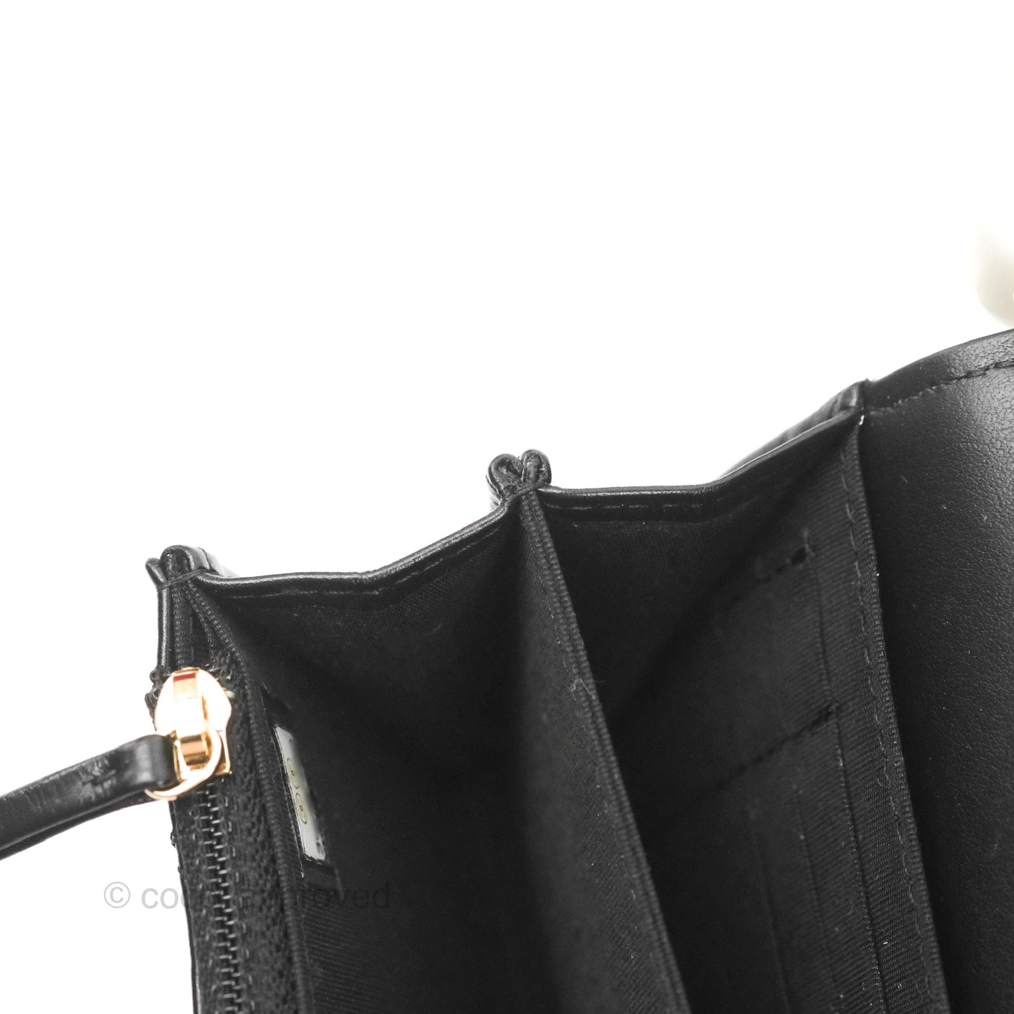 Chanel Quilted Large Pearl Mini Wallet On Chain WOC Black Calfskin